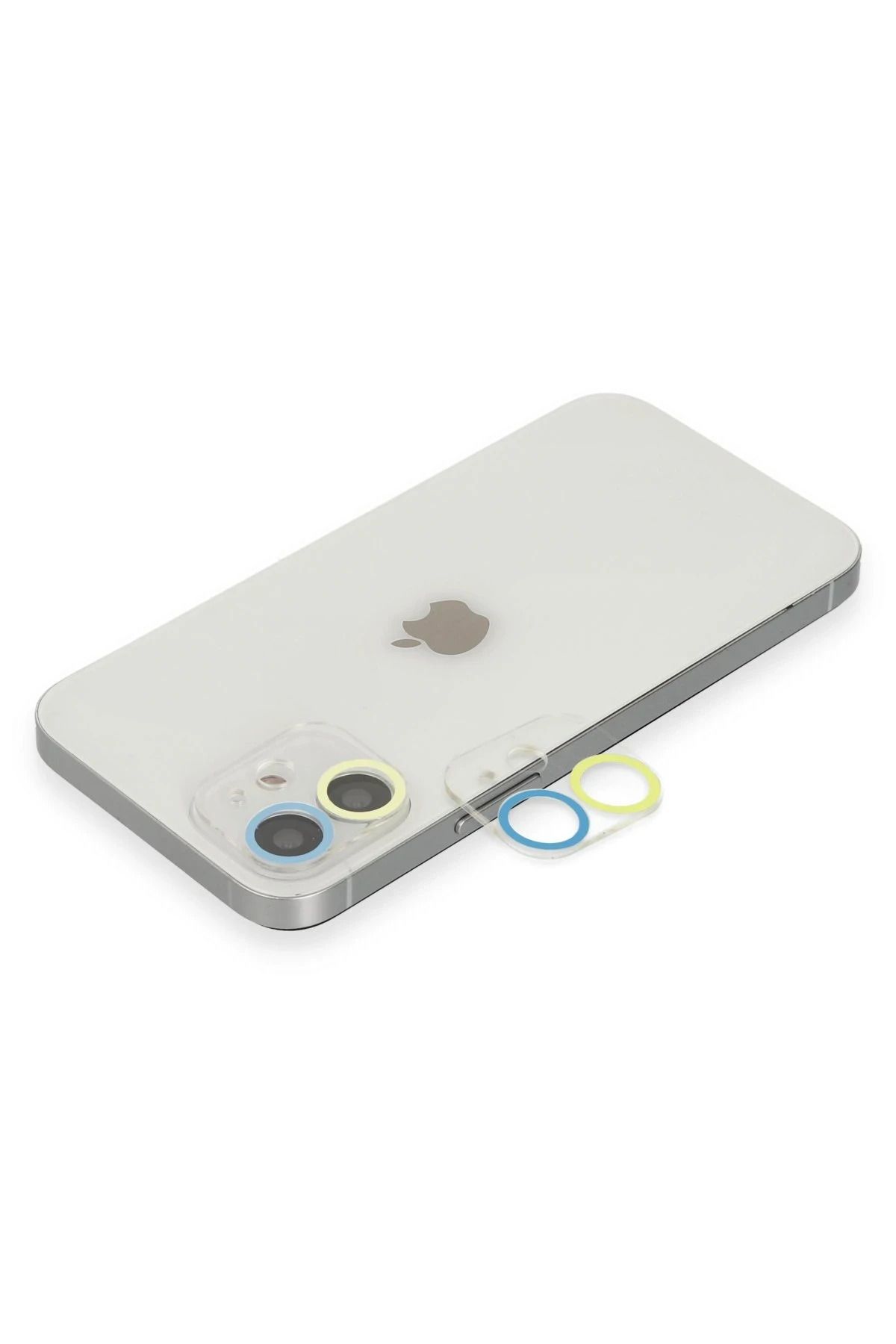 CepteToptan iPhone 11 Uyumlu Renkli Kamera Lens Koruma Cam - Sarı-Mavi
