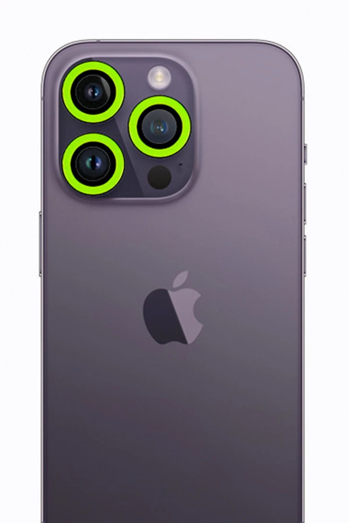 CepteToptan iPhone 13 Pro Max Uyumlu Neon Fosforlu Kamera Lens - Yeşil