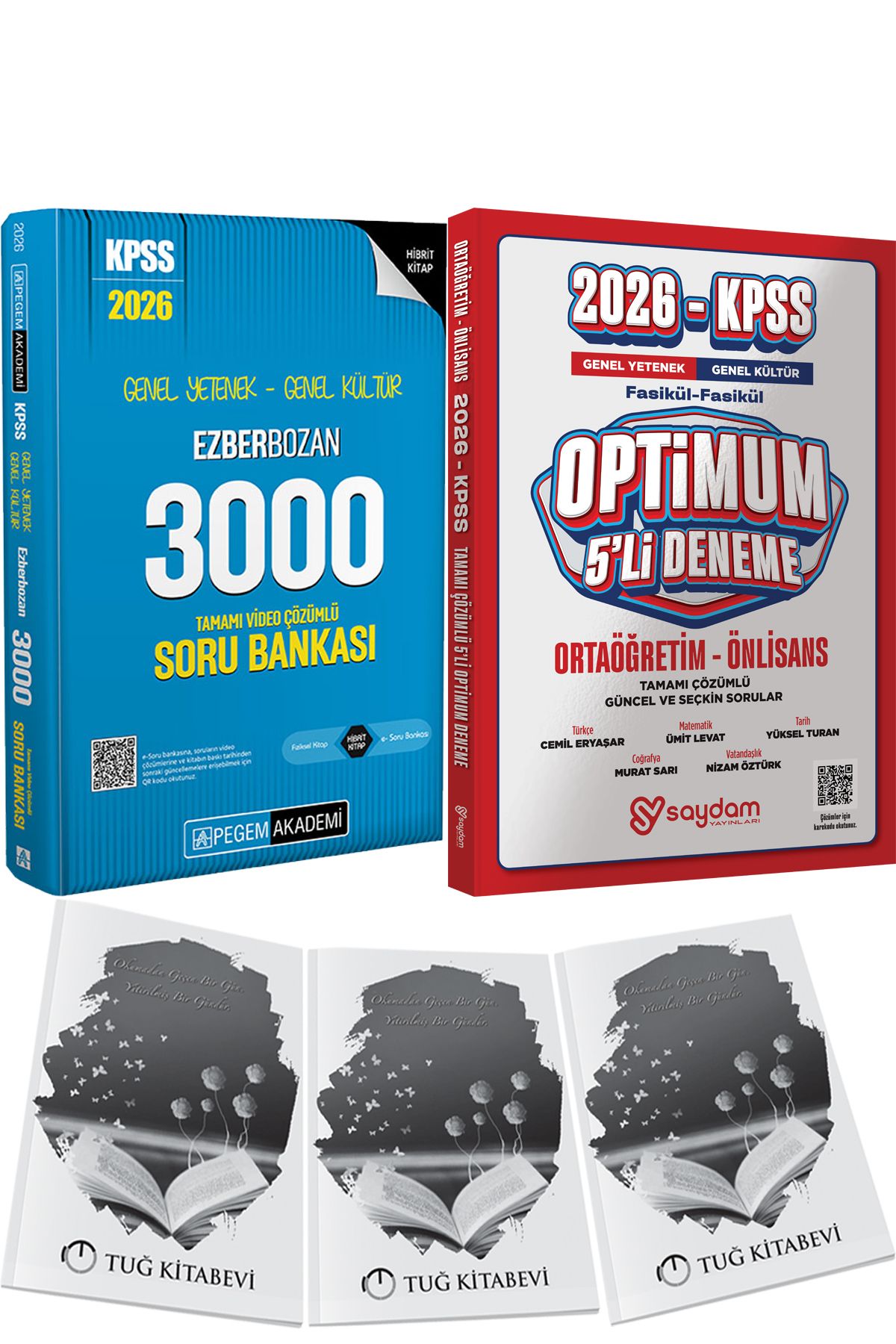 Pegem Akademi Yayıncılık 2026 KPSS Genel Yetenek Genel Kültür Ezberbozan 3000 Video Çözümlü Soru - Optimum 5 Deneme