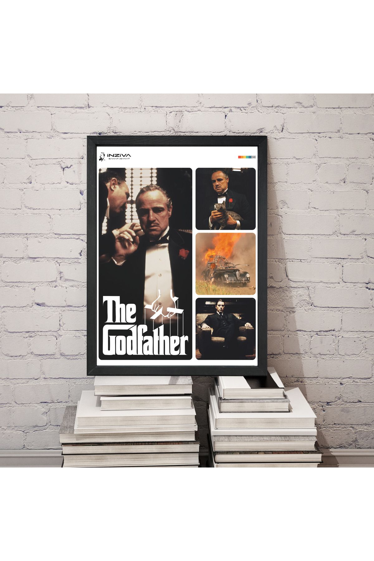 Home The Godfather 30x40 Cm Çerçeveli Renkli Film Tasarımlı Poster