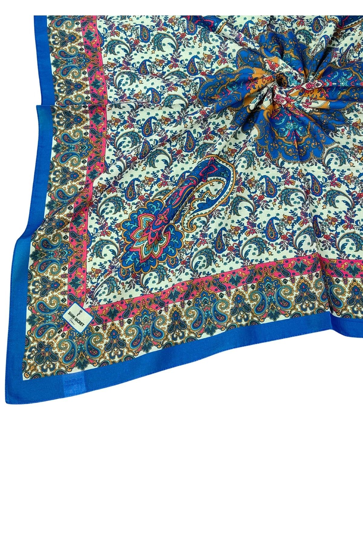 mim eşarp Prime Pamuk Etnik Desenli Eşarp 90x90 cm