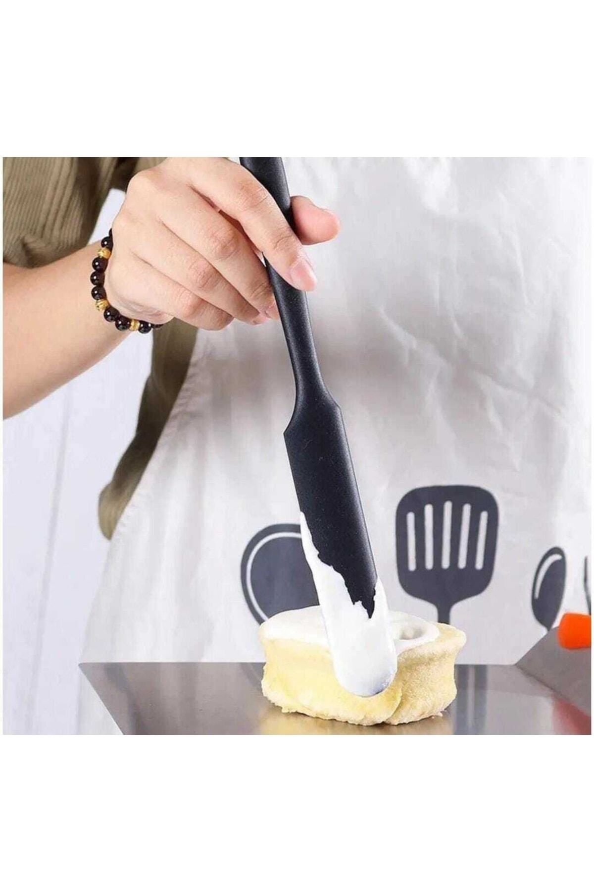 cephome güvenilir alışverişin adresi Isıya Dayanıklı Silikon Spatula Pasta Spatulası ( 1 Adet Siyah)