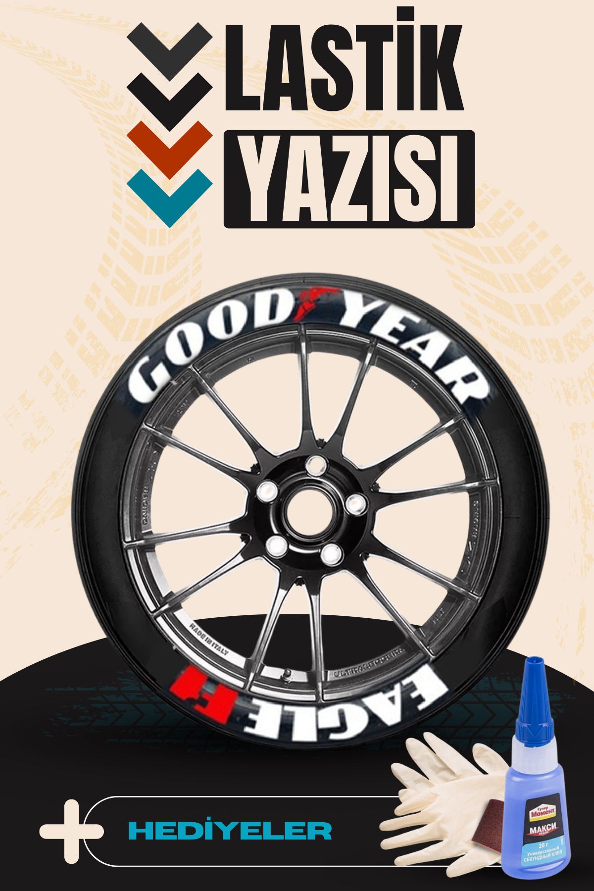 Baghes Motosiklet ve Otomobil Araç 3D Oto Lastik Yazısı Sticker Arma Seti – 8 Adet BGHSLSTK010