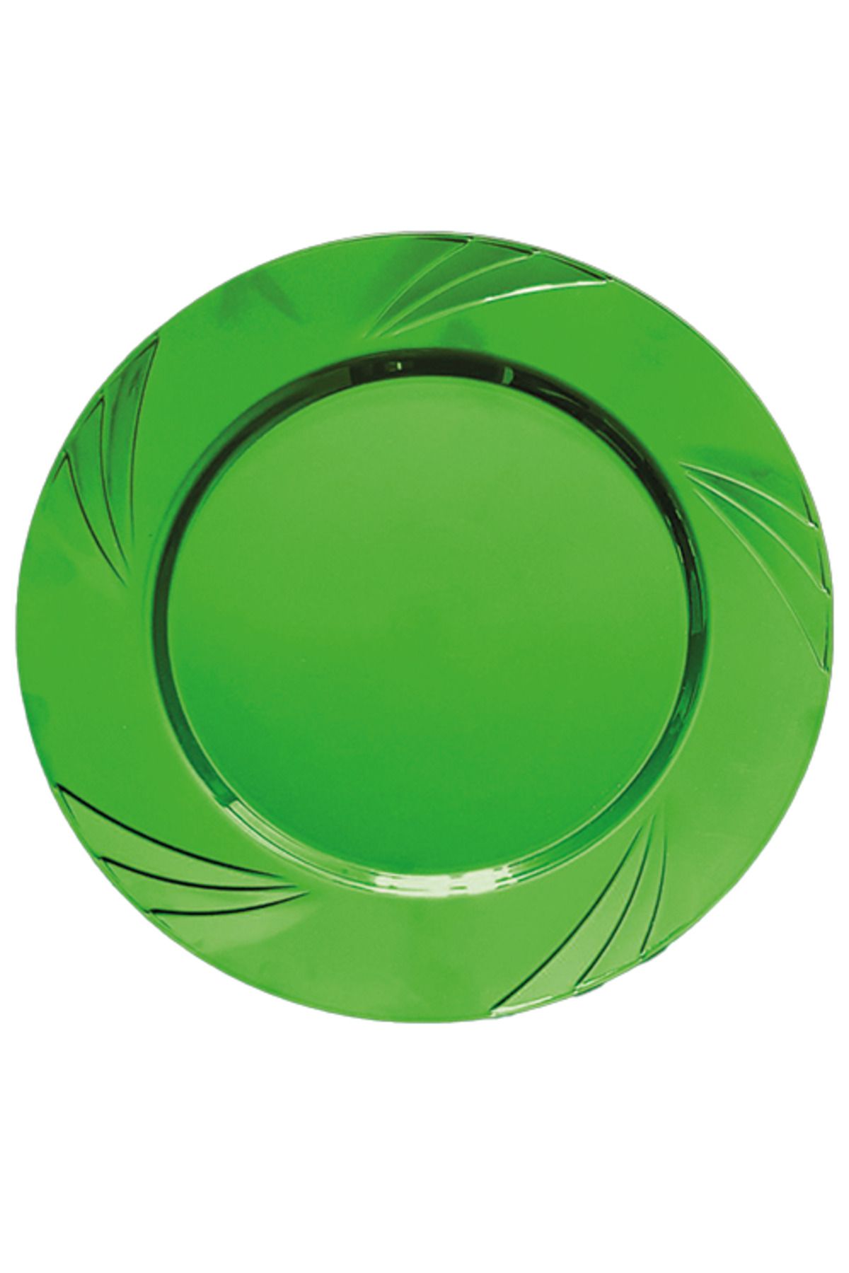 KOLİTÜRK Yeşil 22,5 cm 9″ inç Parti Tabağı 6'lı Paket - Koli İçi 24 Paket