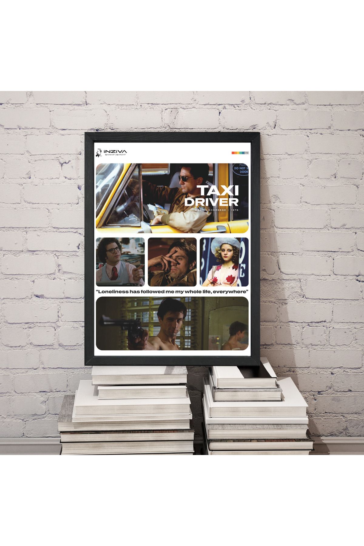 Home Taxi Driver 30x40 Cm Çerçeveli Renkli Film Tasarımlı Poster