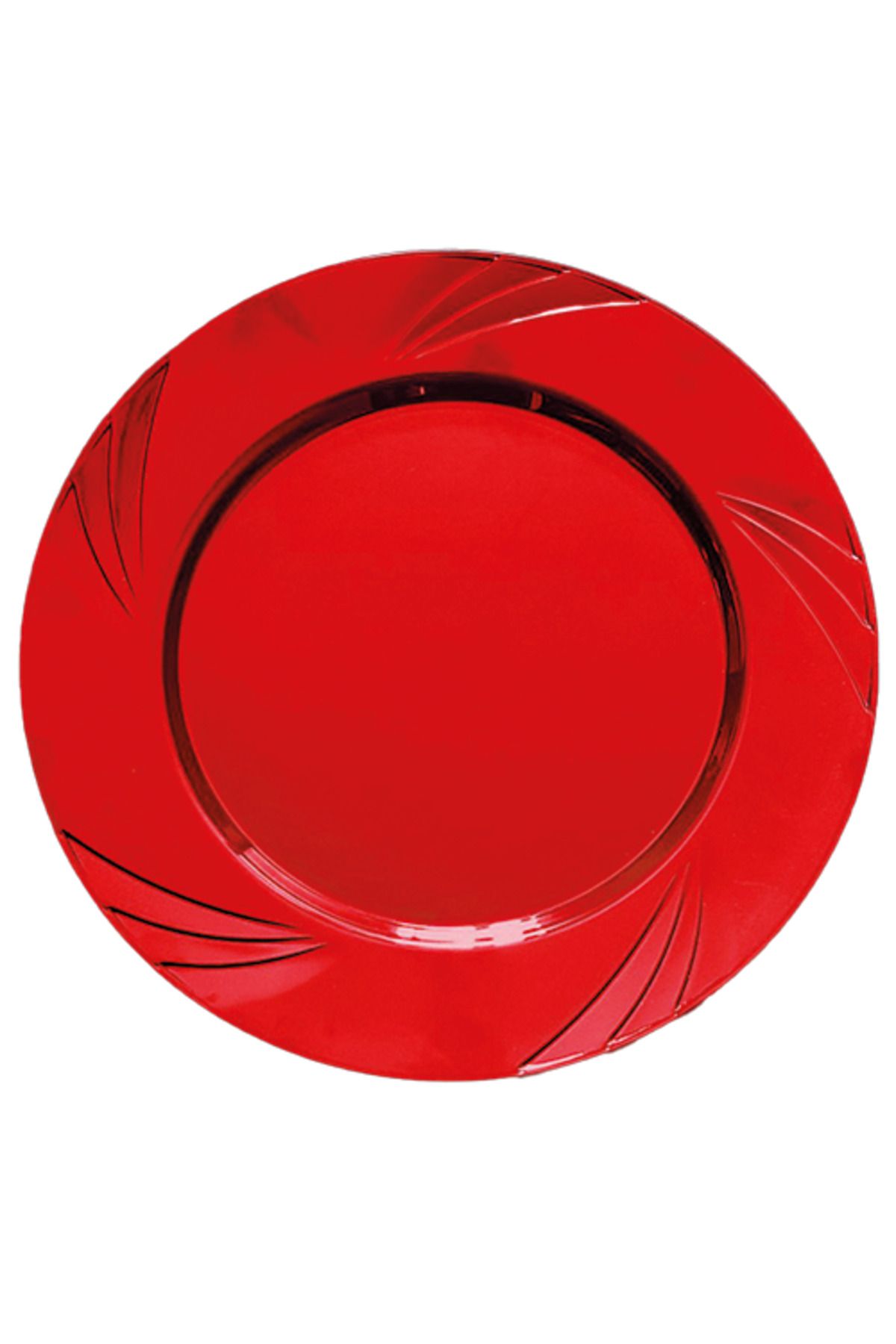 KOLİTÜRK Kırmızı 22,5 cm 9″ inç Parti Tabağı 6'lı Paket - Koli İçi 24 Paket