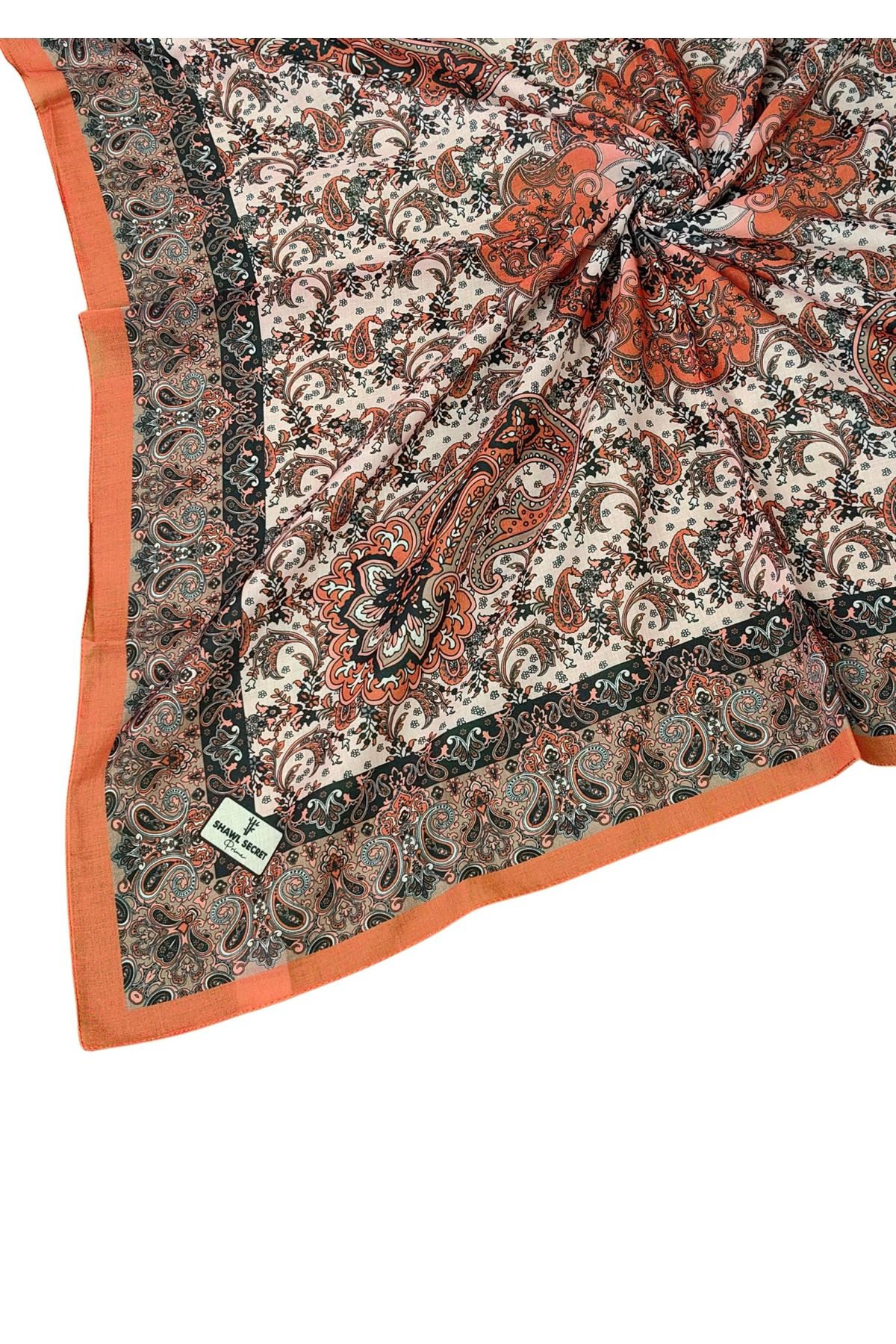 mim eşarp Prime Pamuk Etnik Desenli Eşarp 90x90 cm