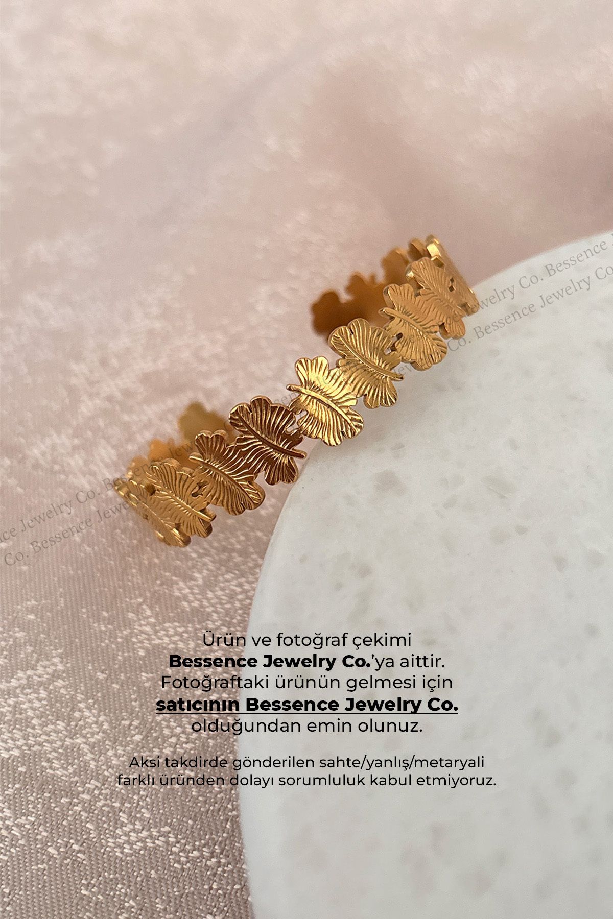 Bessence Jewelry Co Küçük Yaprak Kelepçe, Bileklik-Çelik,Ayarlanabilir