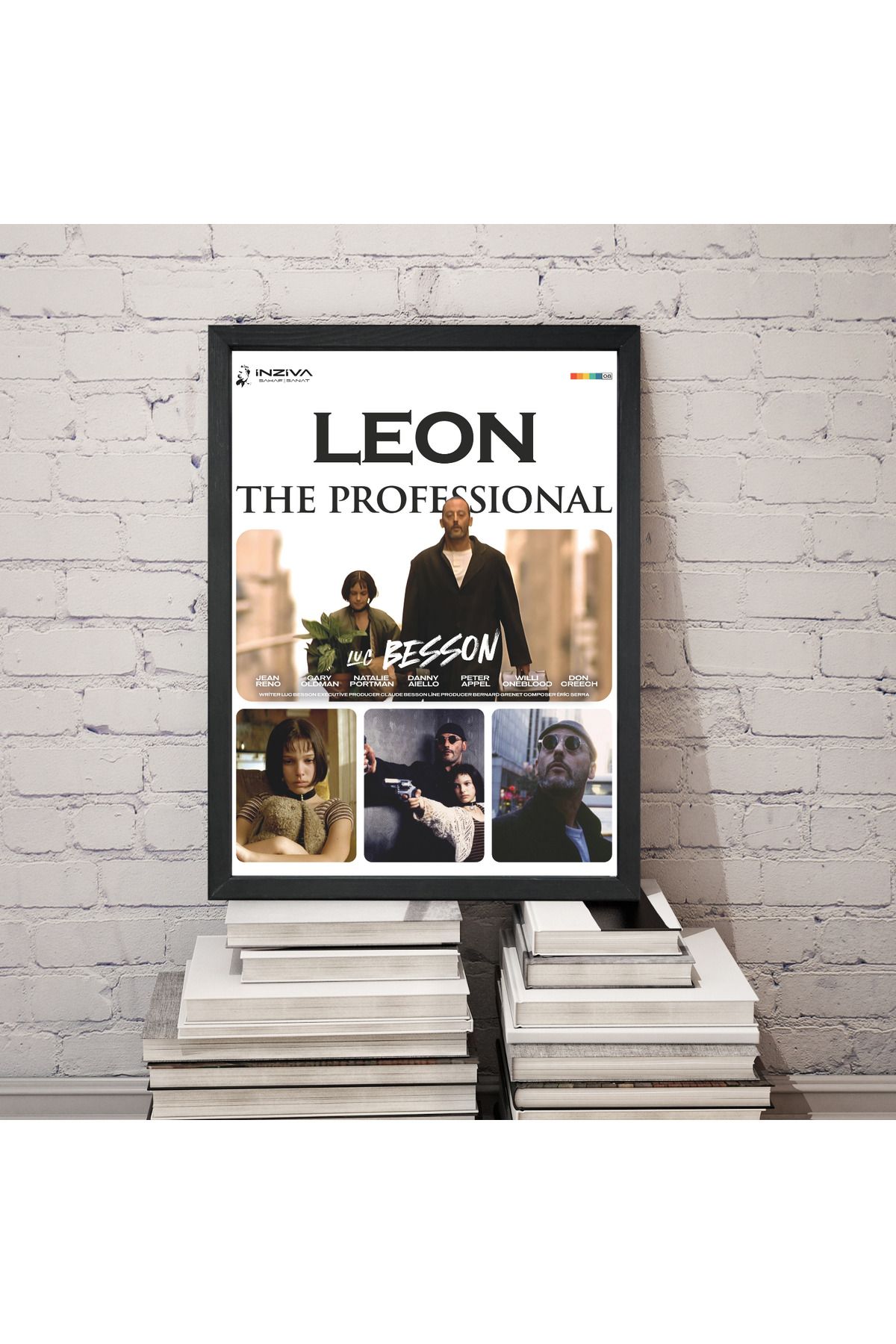 Home Leon The Professional 30x40 Cm Çerçeveli Renkli Film Tasarımlı Poster