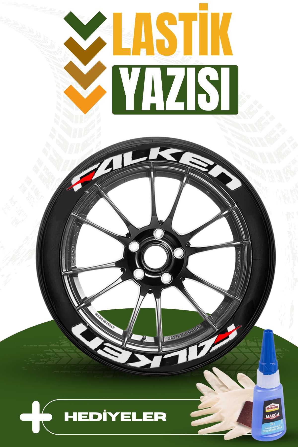 Baghes Falken Motosiklet Ve Otomobil Araç 3d Oto Lastik Yazısı Sticker Arma Seti – 8 Adet