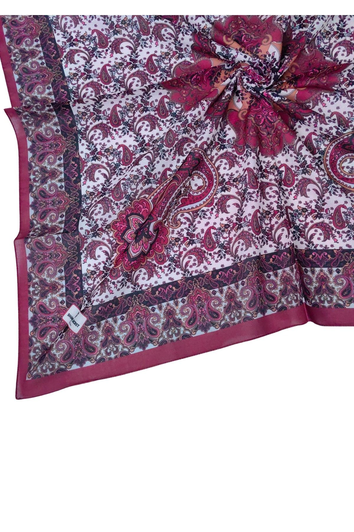 mim eşarp Prime Pamuk Etnik Desenli Eşarp 90x90 cm