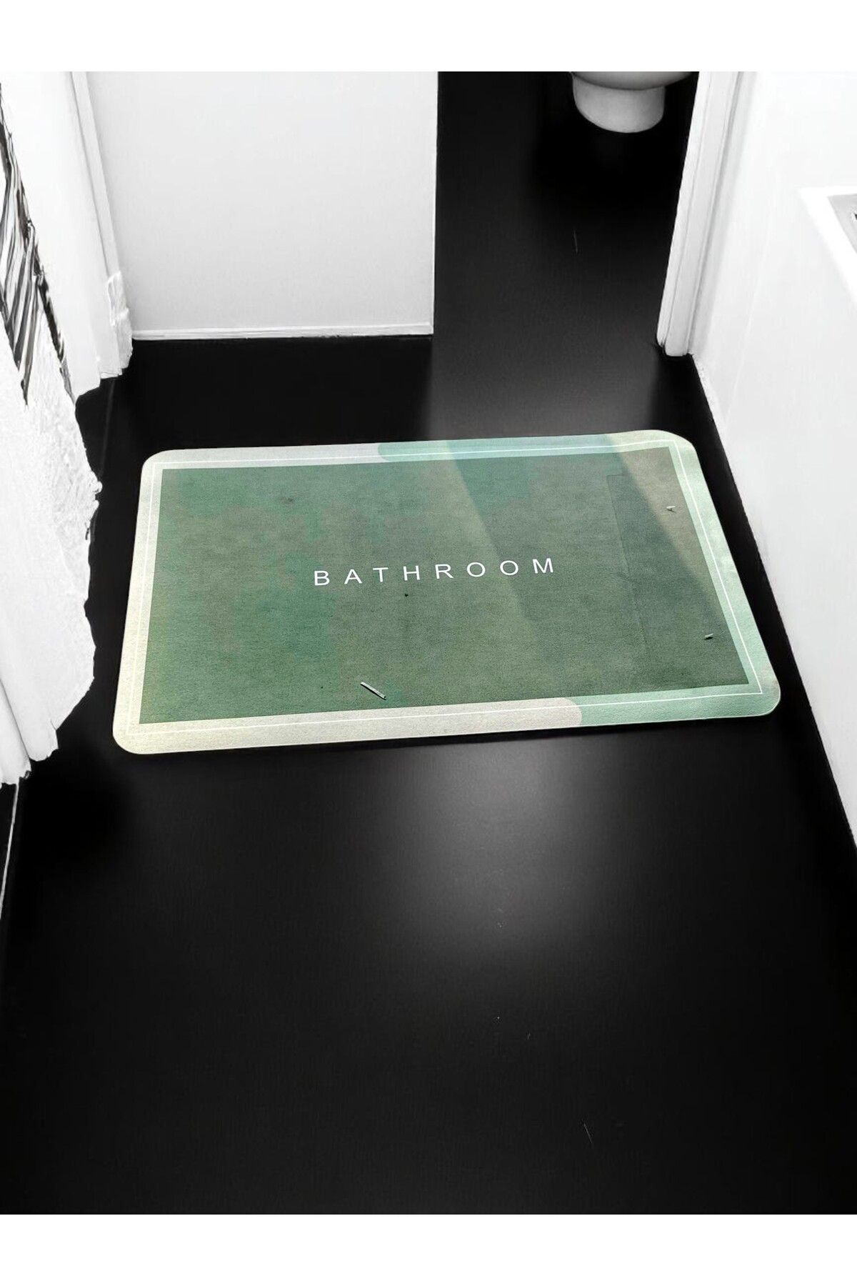 M HOME Bathroom Yazılı Banyo Paspası – Kaymaz Taban