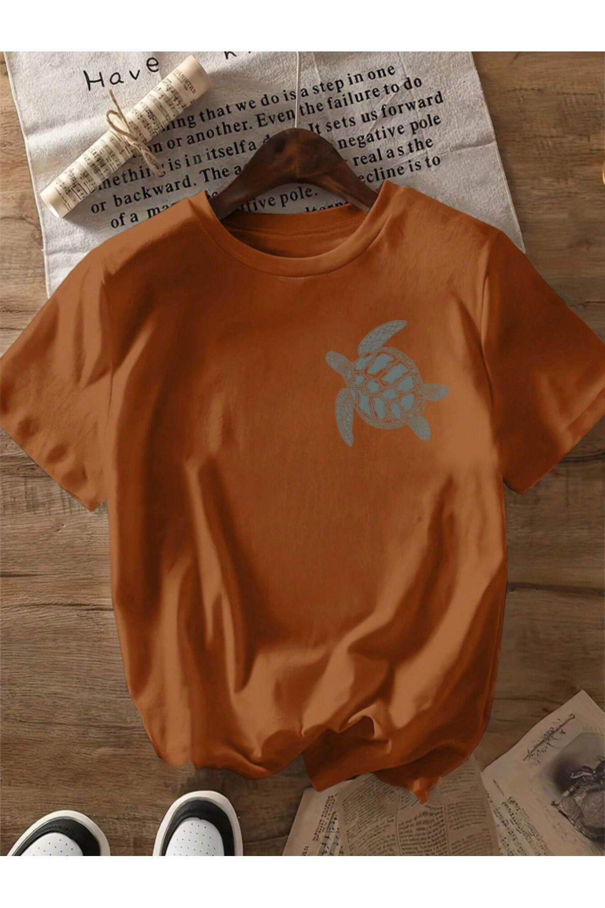 COHERENT Unisex Erkek/Kadın CARET Özel Baskılı Oversize Pamuklu T-Shirt