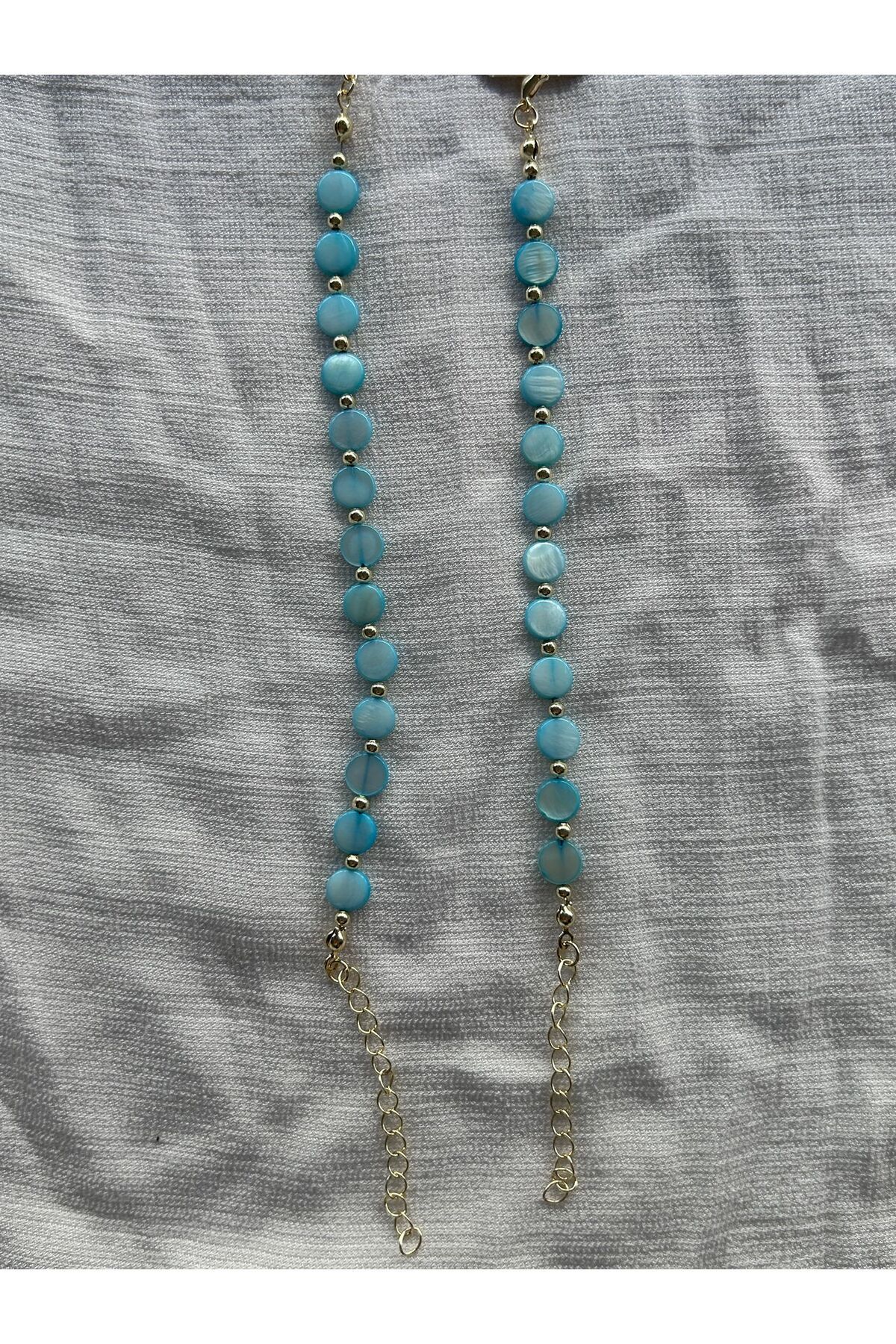 soleah MAVİ RENK TAŞLI KADIN BİLEKLİK 20CM 1ADE