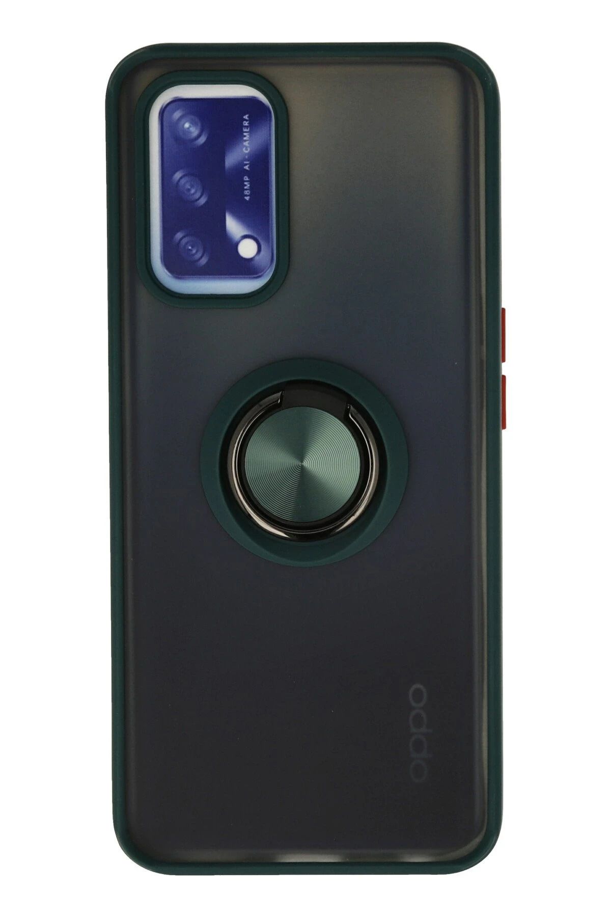 CepteToptan Oppo A74 4G Kılıf Montreal Yüzüklü Silikon Kapak - Yeşil
