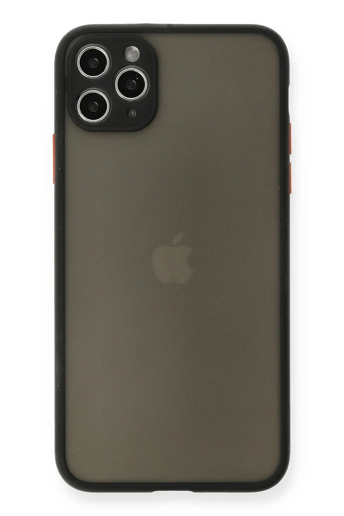 CepteToptan iPhone 11 Pro Max Kılıf Montreal Silikon Kapak - Siyah