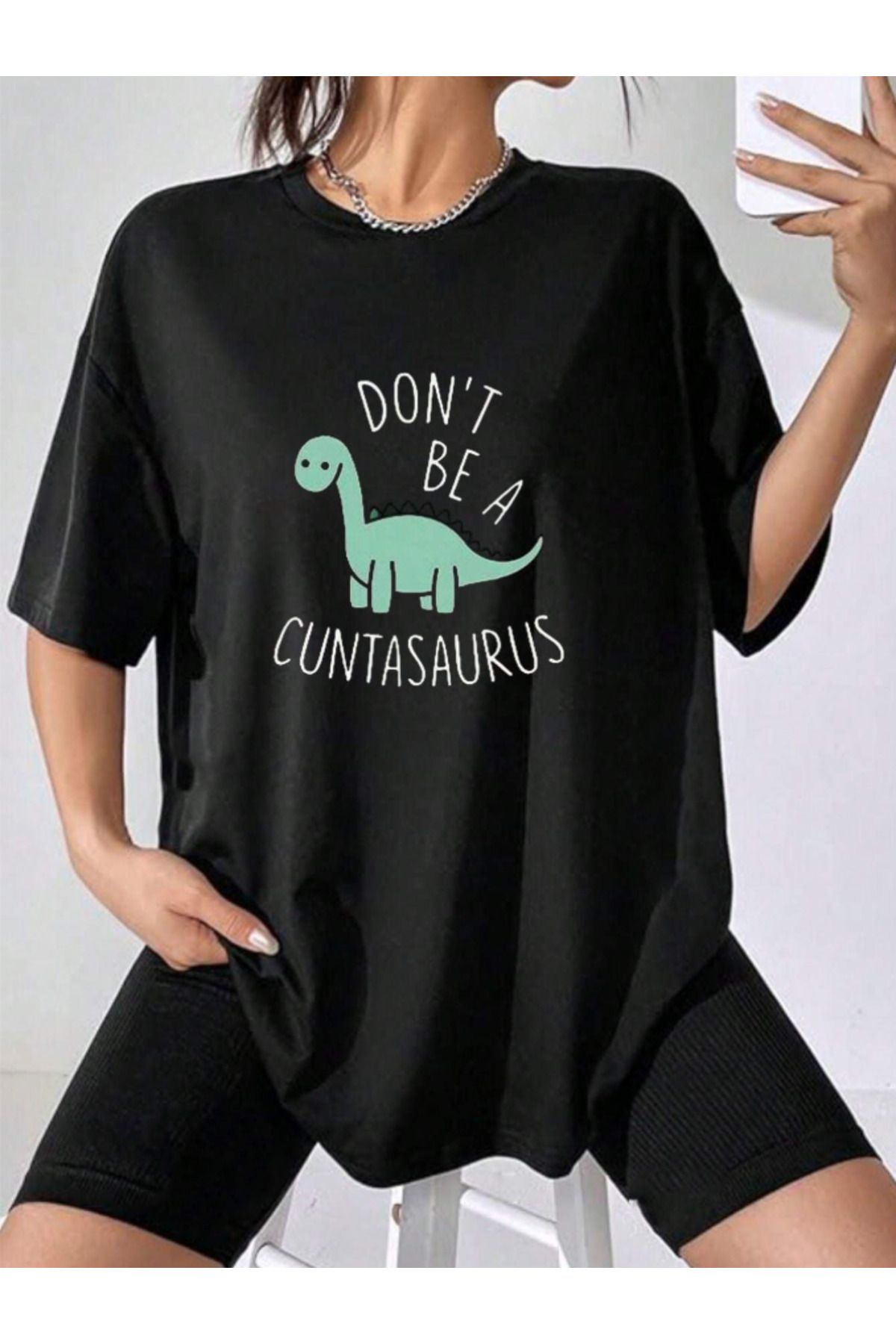 COHERENT Unisex Erkek/Kadın CUNTA Özel Baskılı Oversize Pamuklu T-Shirt