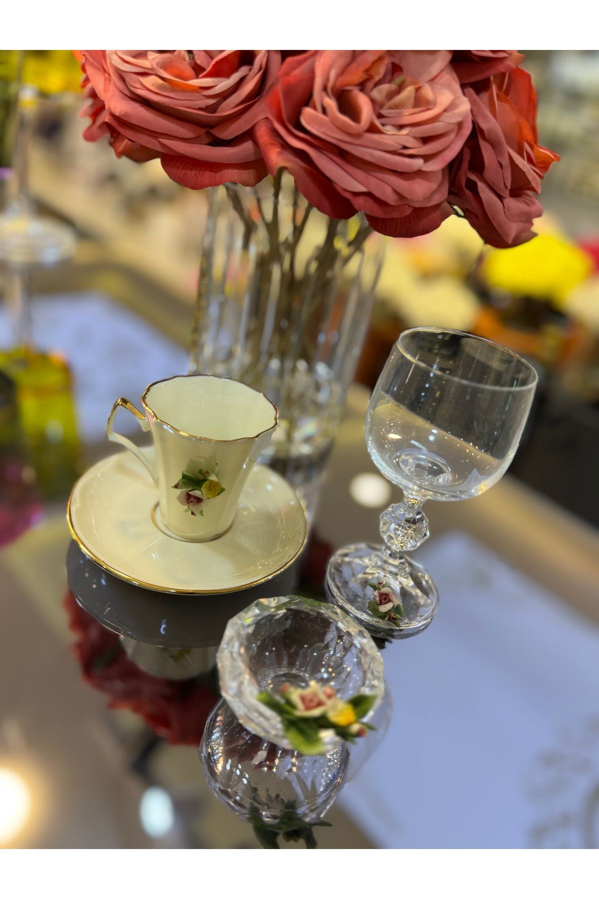 ITALY ESTERHOMEDECOR 6 Kişilik Capodimonte kahve fincan bardak lokumluk seti