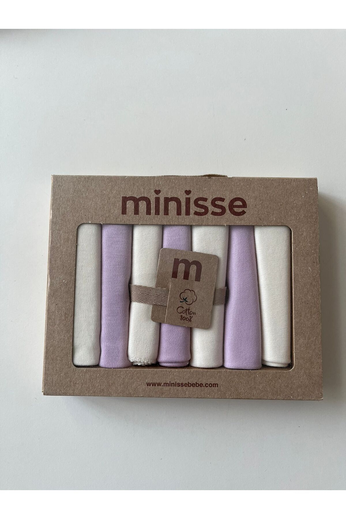Minisse %100 Pamuk Yenidoğan Bebek Penye 7'li Ağız Mendili Set