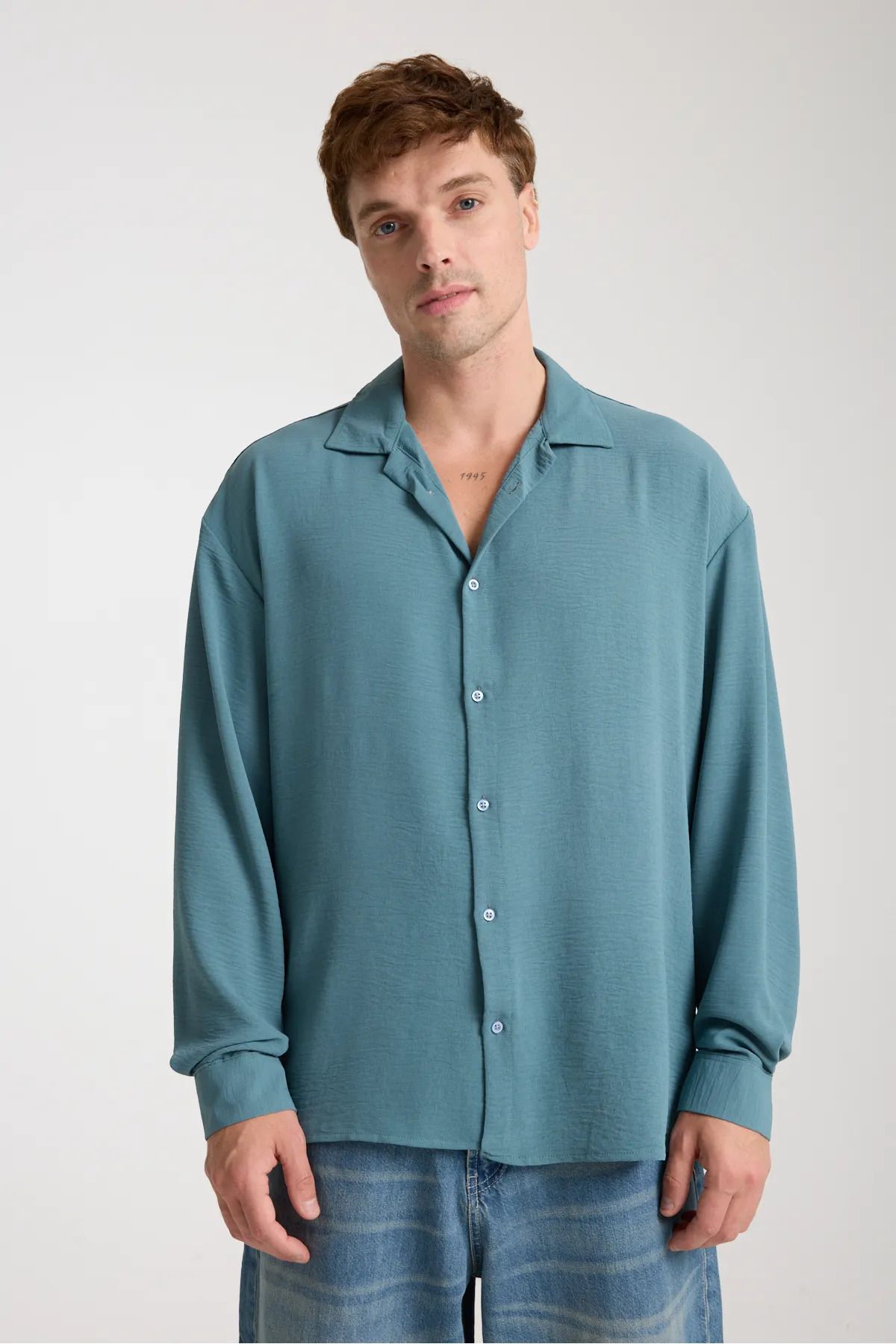 PEYORA Dokulu Oversize Gömlek Unisex