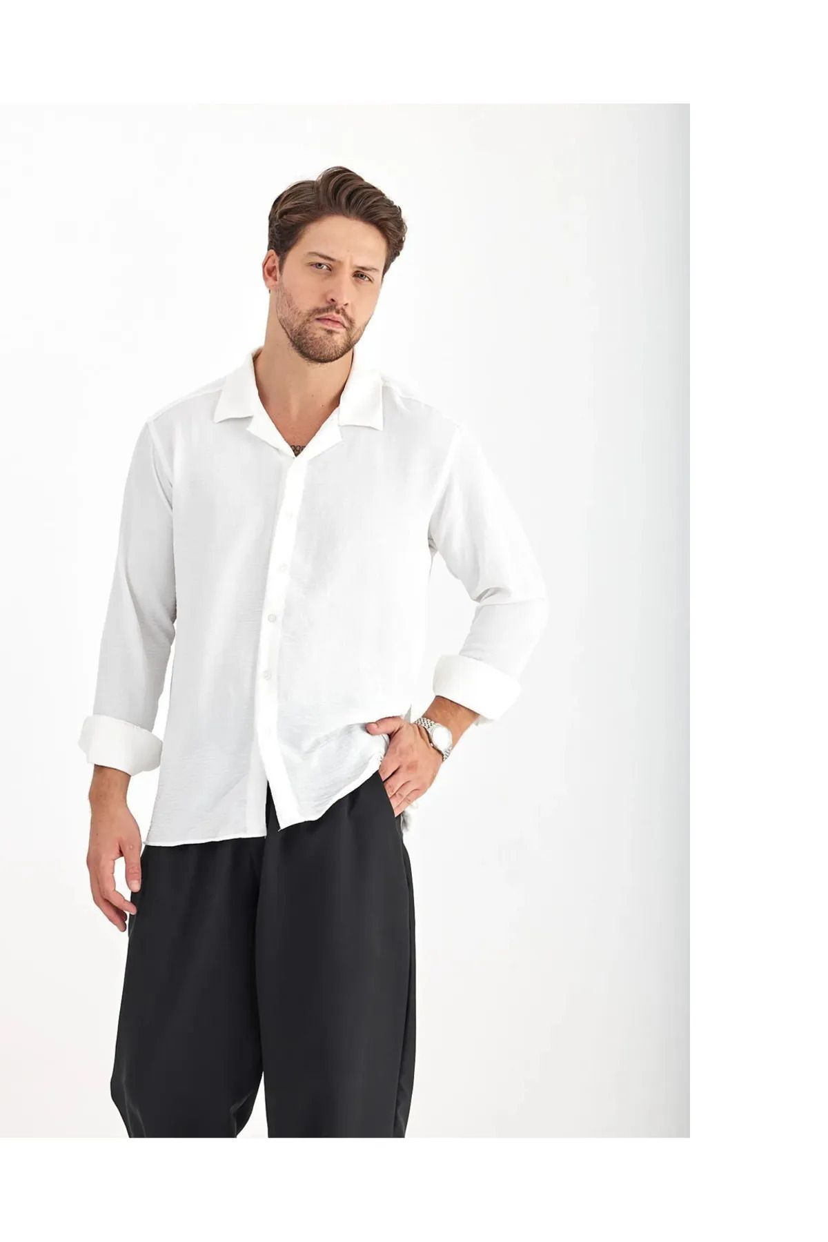 PEYORA Dokulu Oversize Gömlek Unisex