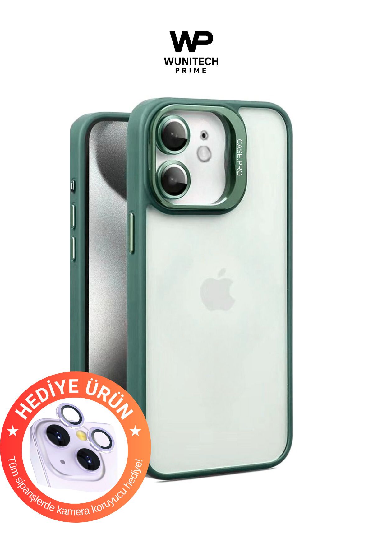 WUNİT Iphone 11 Uyumlu Kenarları Renkli Koruyucu Hediyeli Kılıf