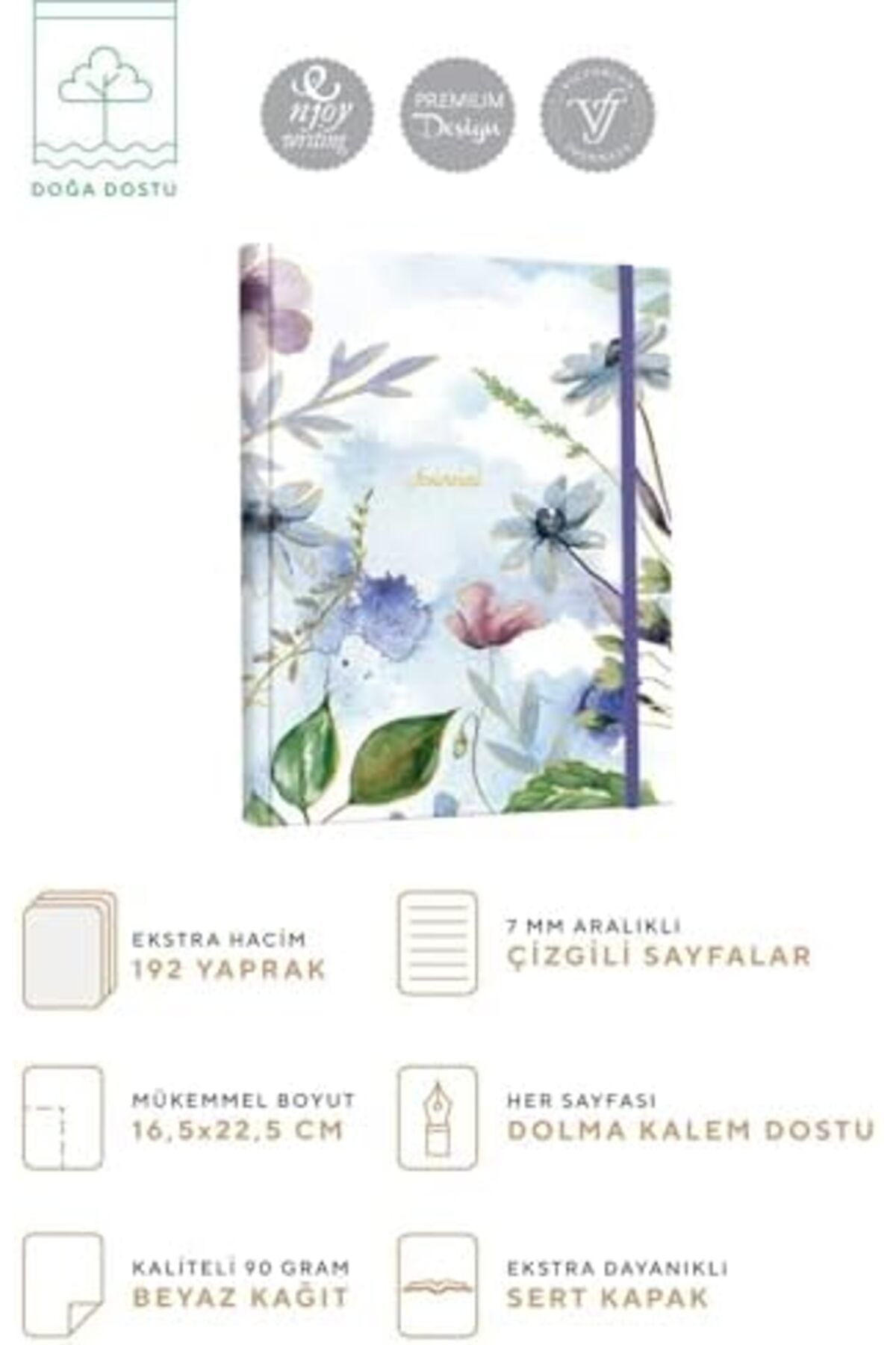 STOREMAX-Ntwork Spiral Notebook Hard Cover 192 Pages 96 Sheets 17X24 cm 90Gr. Striped Art 1087243 2
