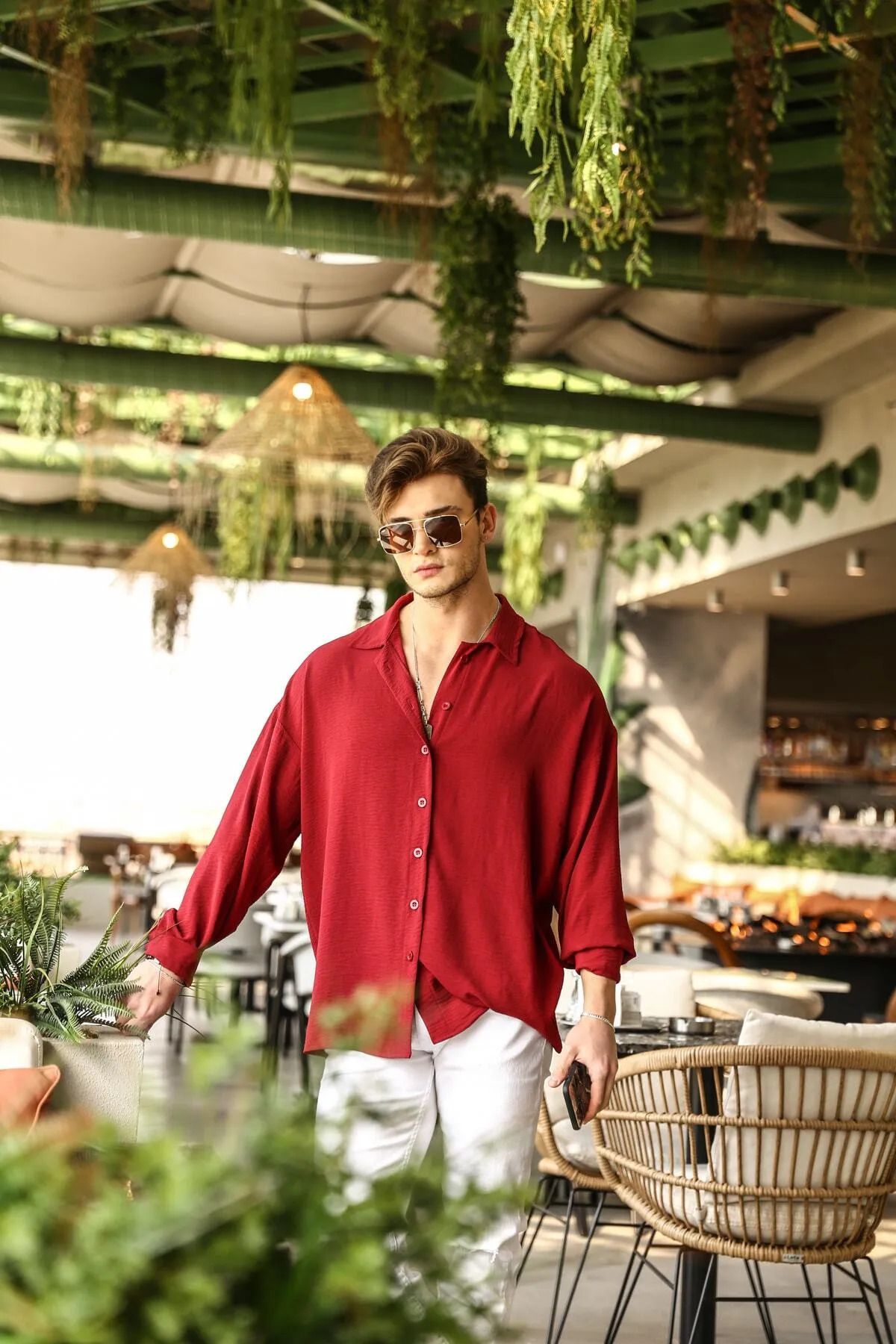 PEYORA Dokulu Oversize Gömlek Unisex