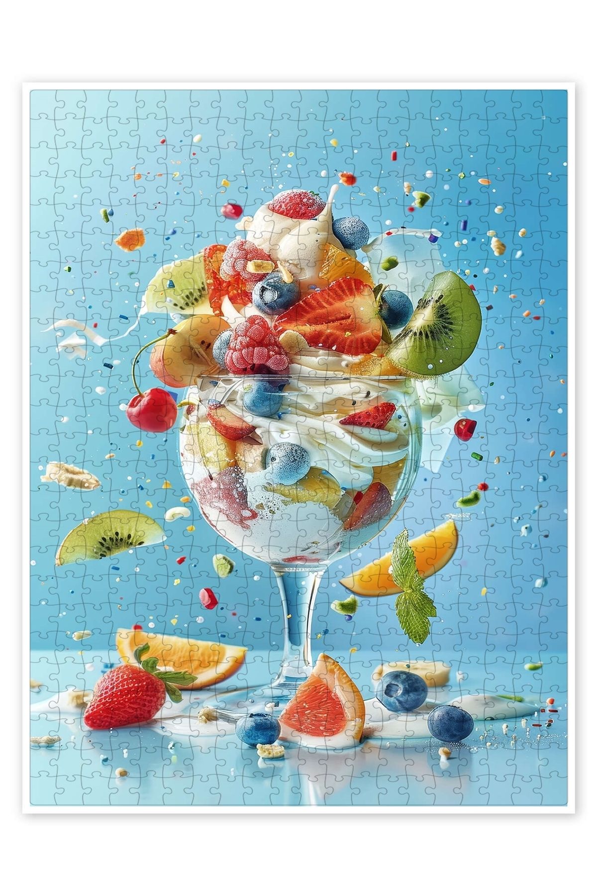 Jeronkarji Meyveli dondurma 500 Parça Puzzle Yapboz Mutfak Temalı Yetişkinler için