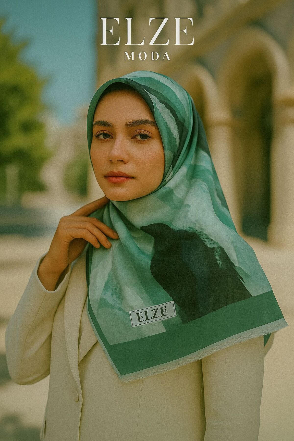 ELZE MODA Allica Desen Rahat ve hafif A Kalite Premium Pamuklu Şal