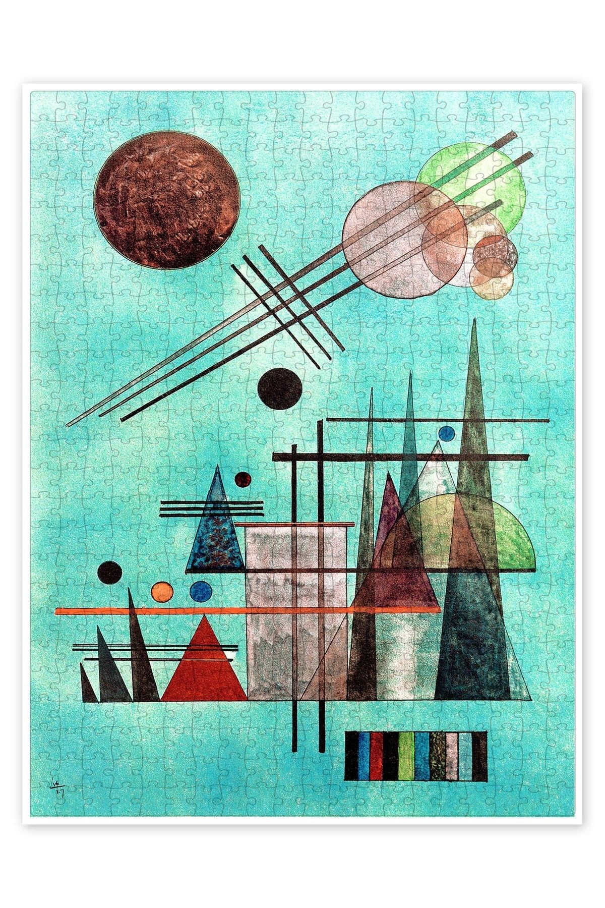 Jeronkarji Çapraz ve Yukarı 500 Parça Puzzle Yapboz Bohem Soyut Sanat Temalı