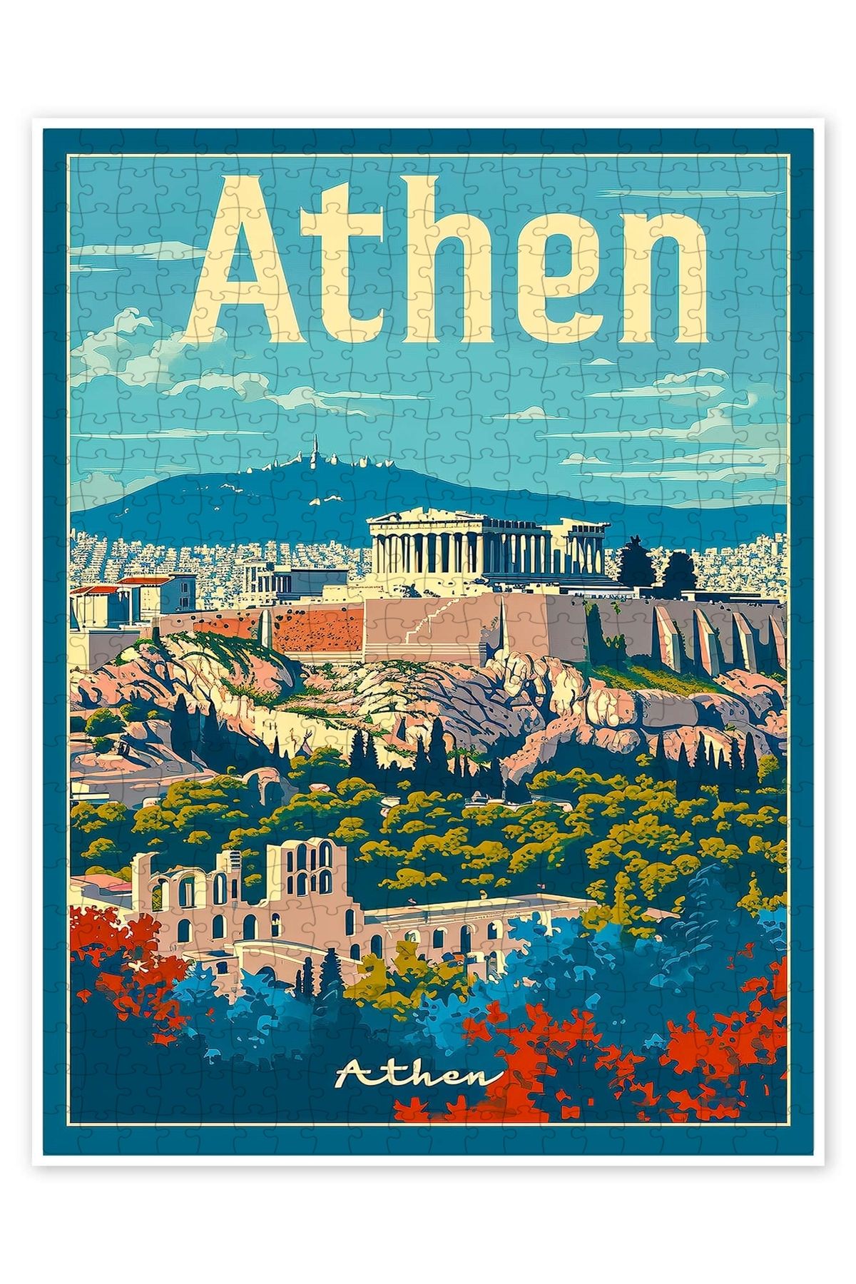 Jeronkarji Atina'da Tatil 500 Parça Puzzle Yapboz Şehir Manzara Temalı Hobilik