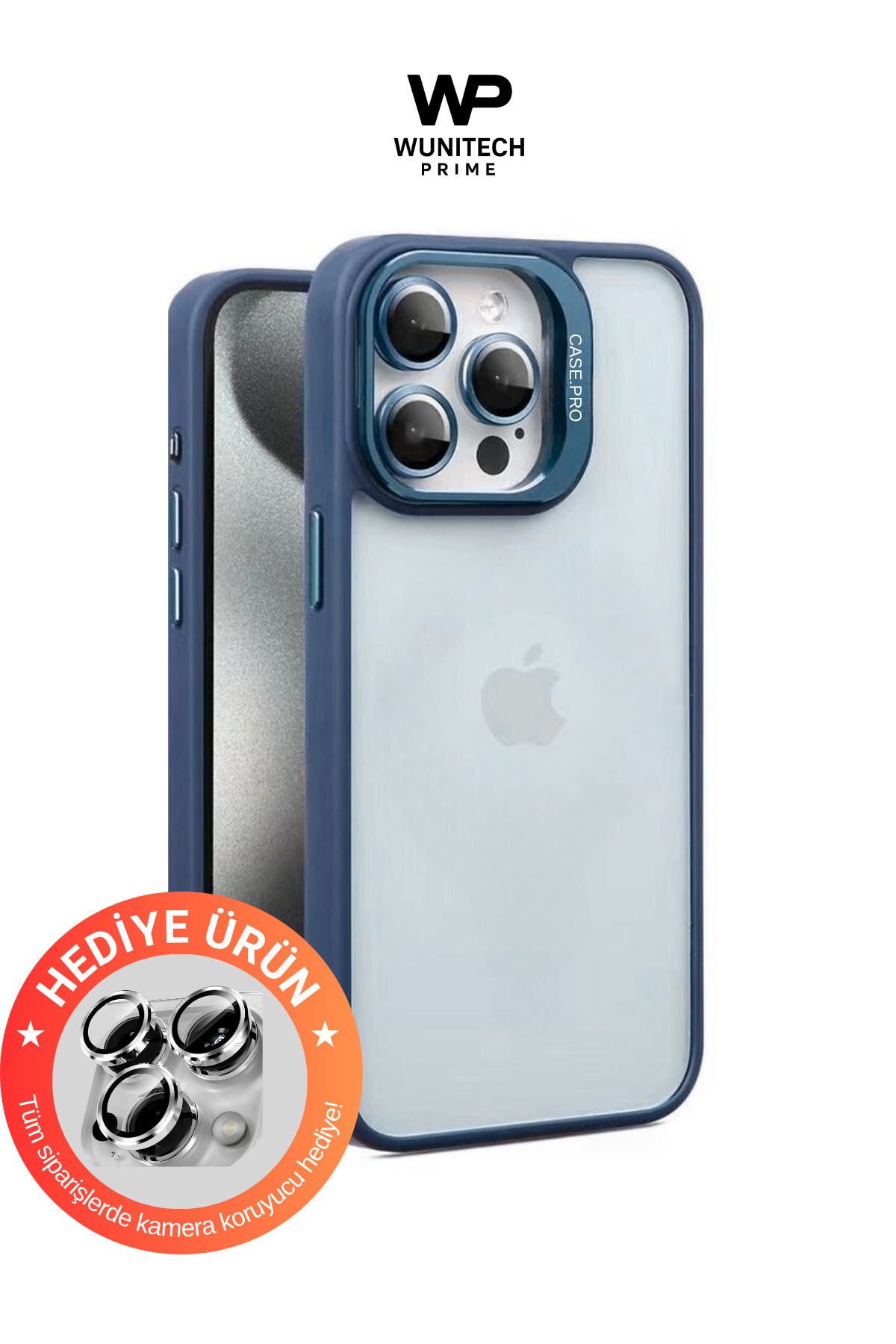 WUNİT Iphone 14 PRO MAX Uyumlu Kenarları Renkli Koruyucu Hediyeli Kılıf