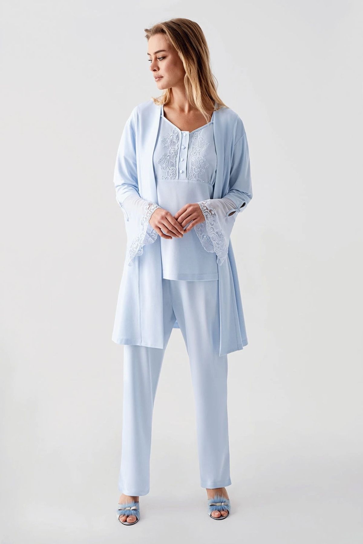 ARONA Freshness 322 Kadın Sabahlıklı Pijama Takımı