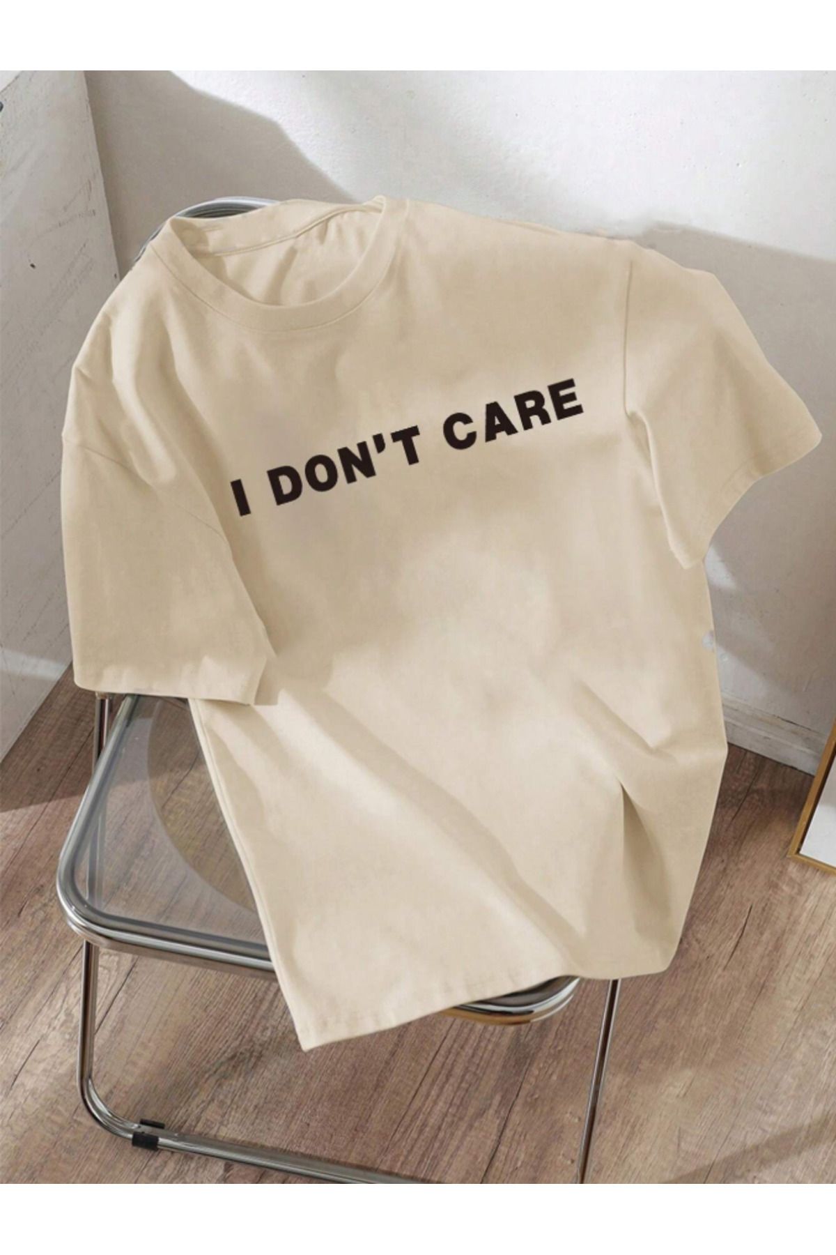 COHERENT Unisex Erkek/Kadın DONT Özel Baskılı Oversize Pamuklu T-Shirt