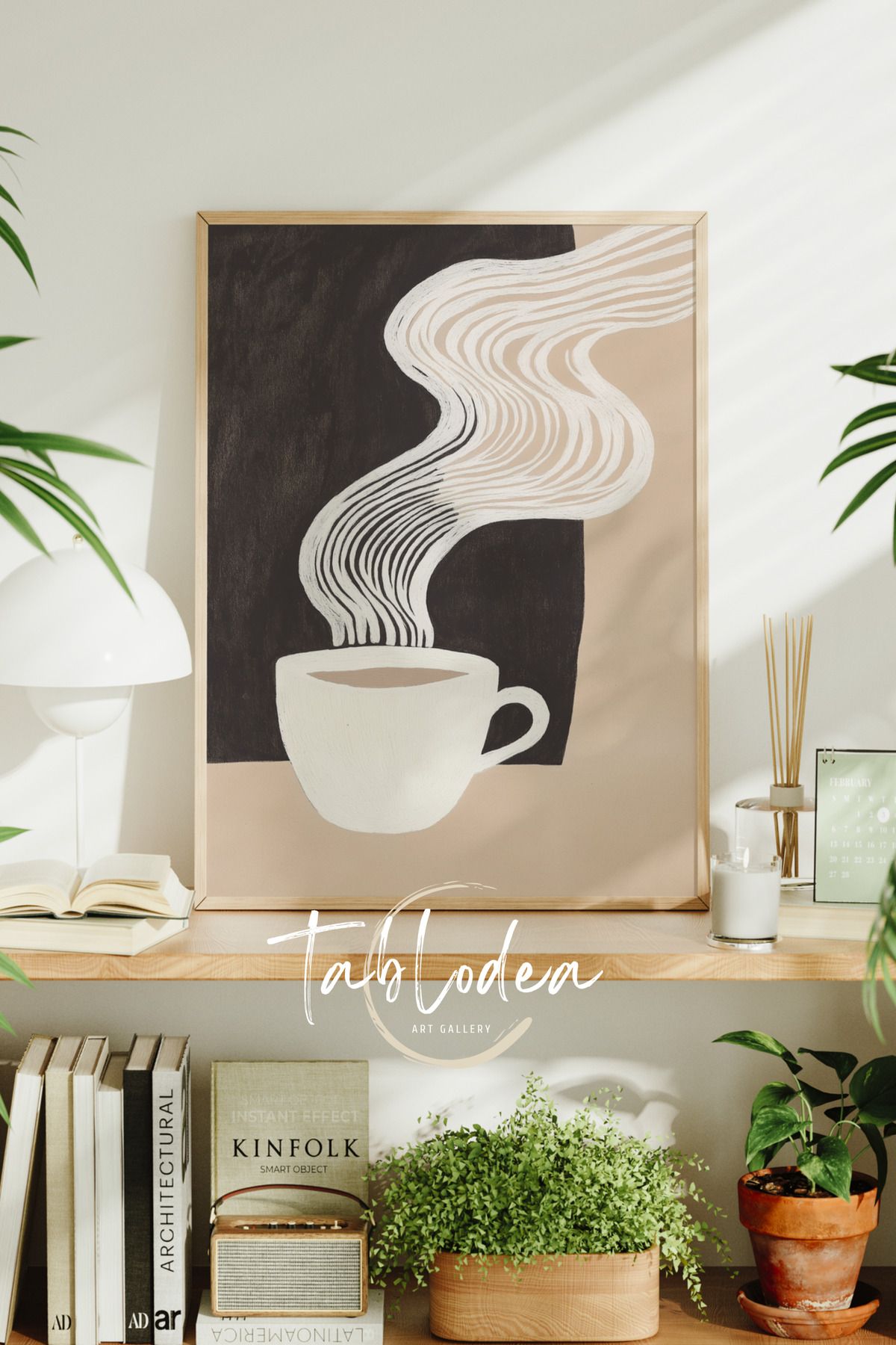 tablodea Minimalist Kahve Köşesi Dekoru Çerçeveli Poster Tablo Modern Dekoratif Boho Pinterest Mutfak Tablosu
