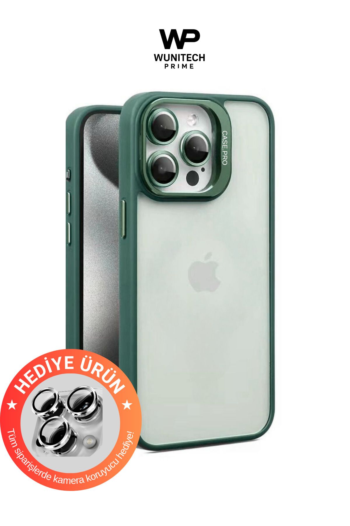 WUNİT Iphone 14 PRO Uyumlu Kenarları Renkli Koruyucu Hediyeli Kılıf