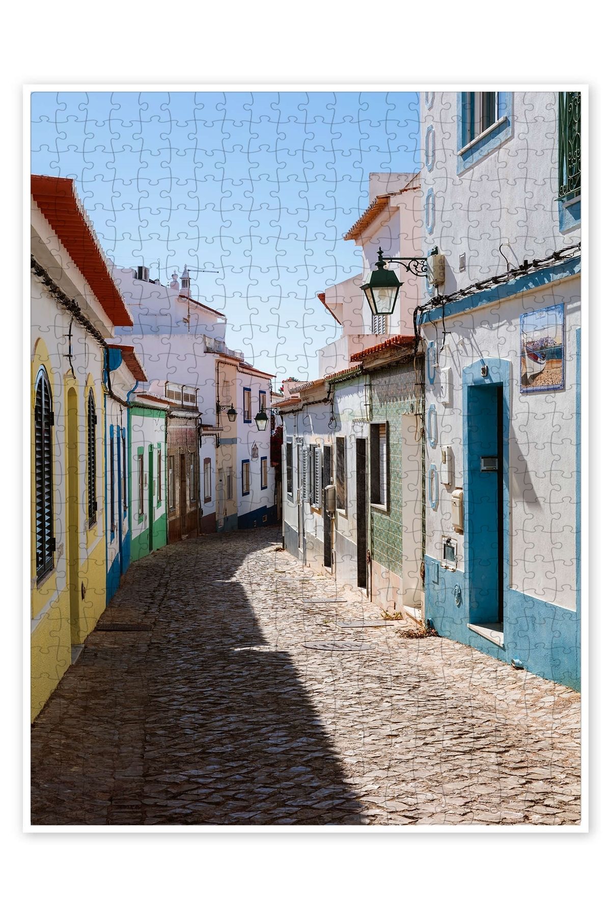 Jeronkarji Renkli evler, Ferragudo, Portekiz 500 Parça Puzzle Yapboz Şehir Manzara Temalı Hobilik