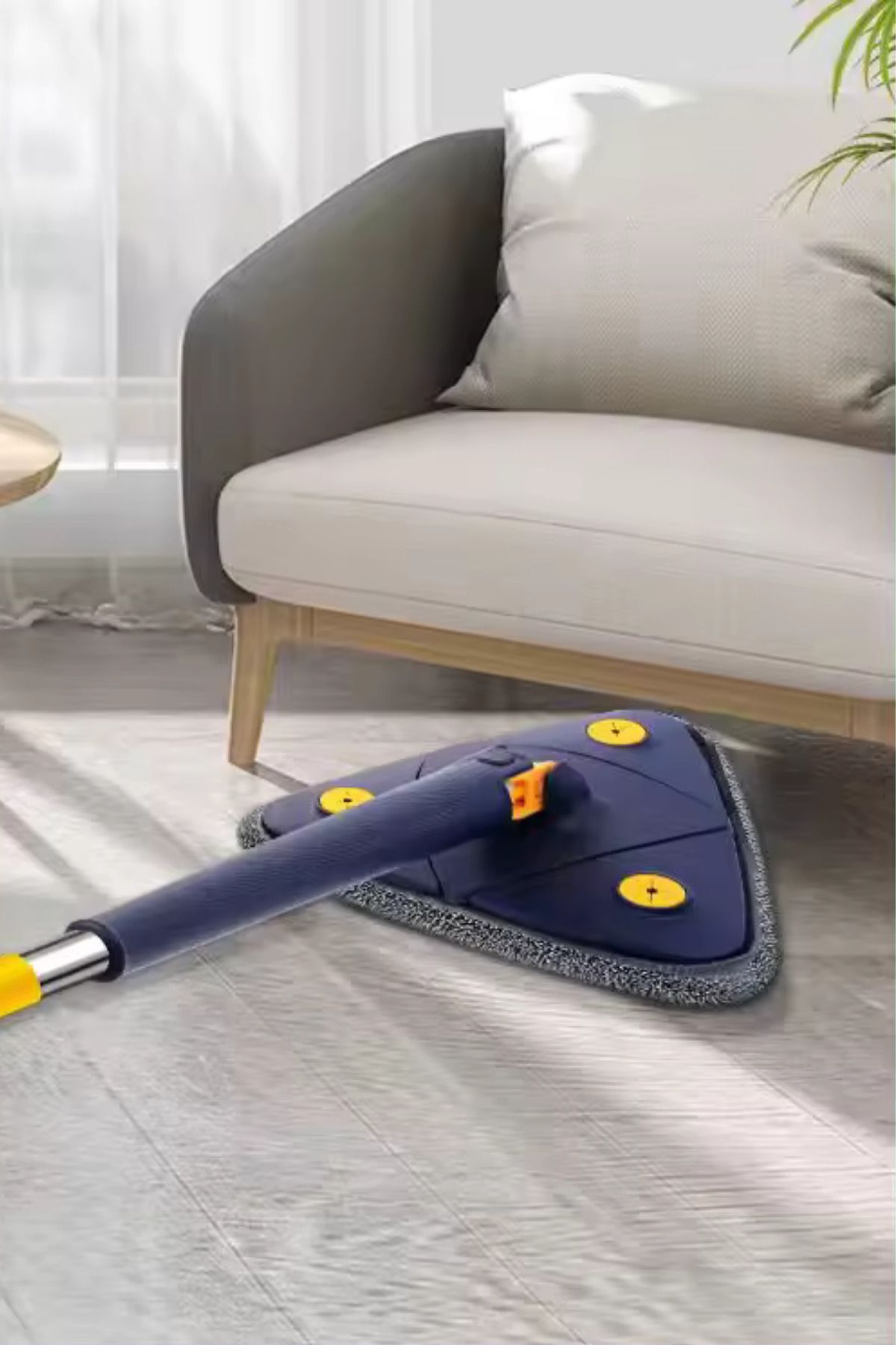 Mop Clean Star Kendinden Sıkmalı Üçgen Mop - 360° Dönebilen Başlık, Mikrofiber Bezli Temizlik Seti