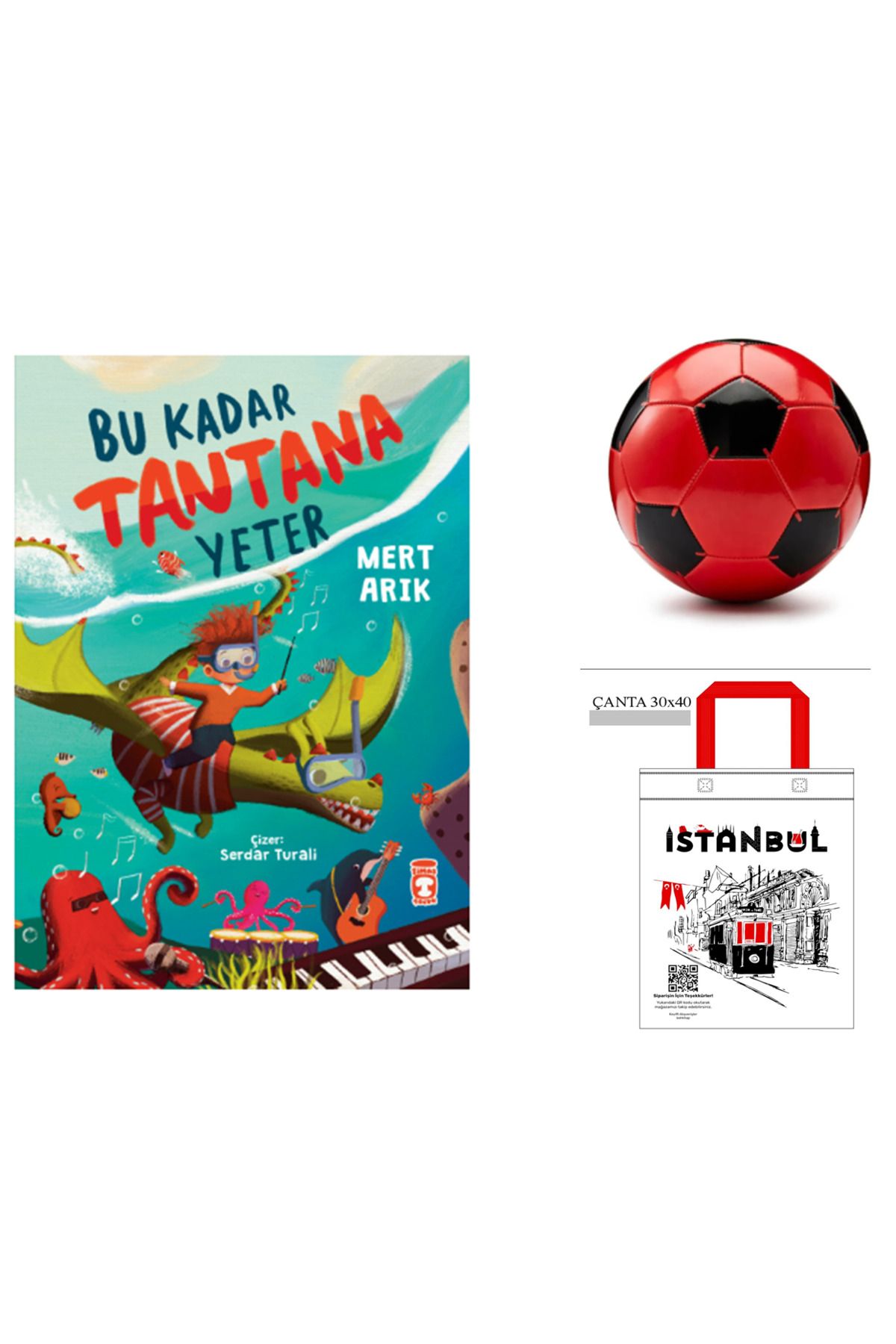 Timaş Çocuk Bu Kadar Tantana Yeter - futbol topu - bez çanta