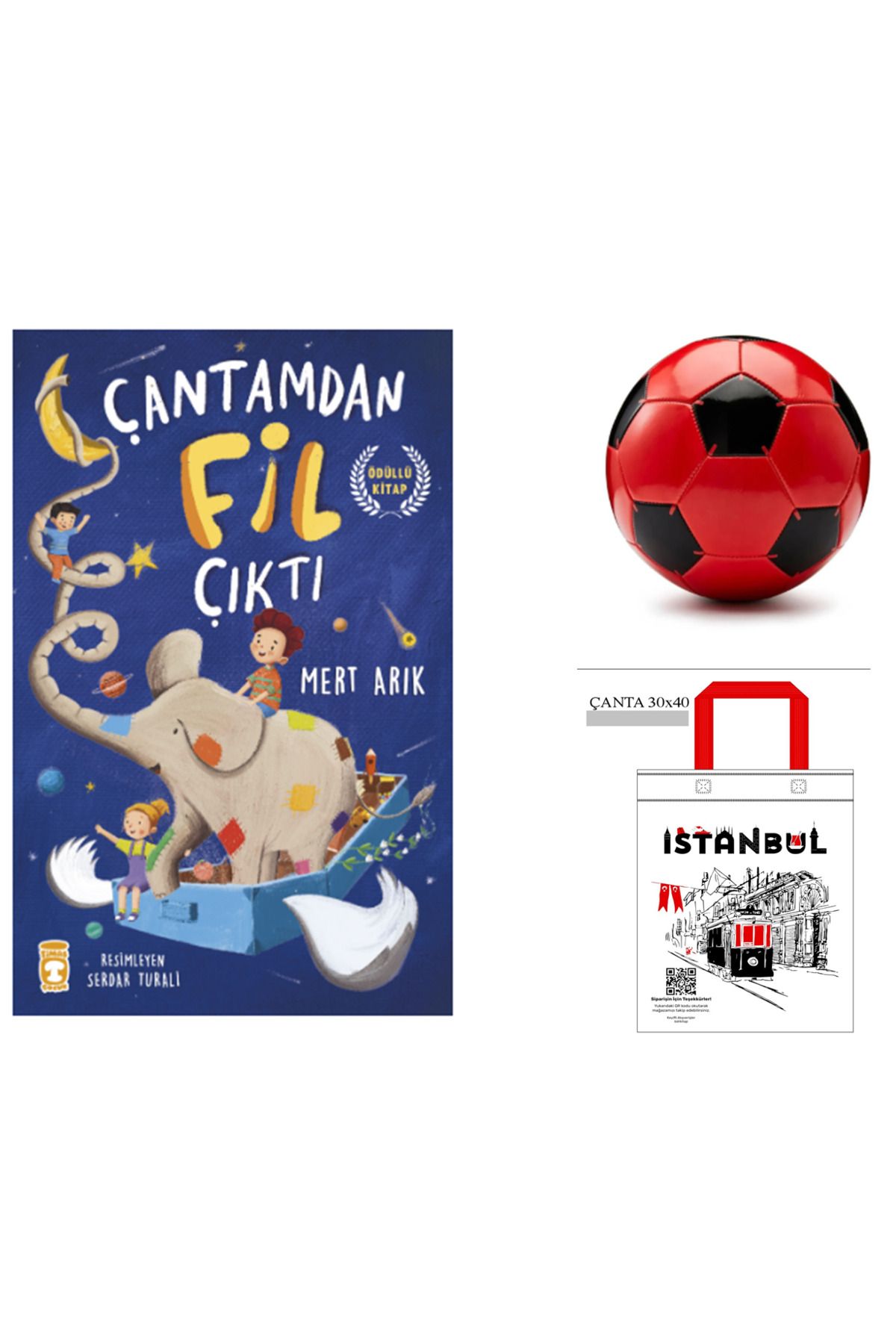 Timaş Çocuk Çantamdan Fil Çıktı - Futbol topu ve Bez çanta Hediyeli