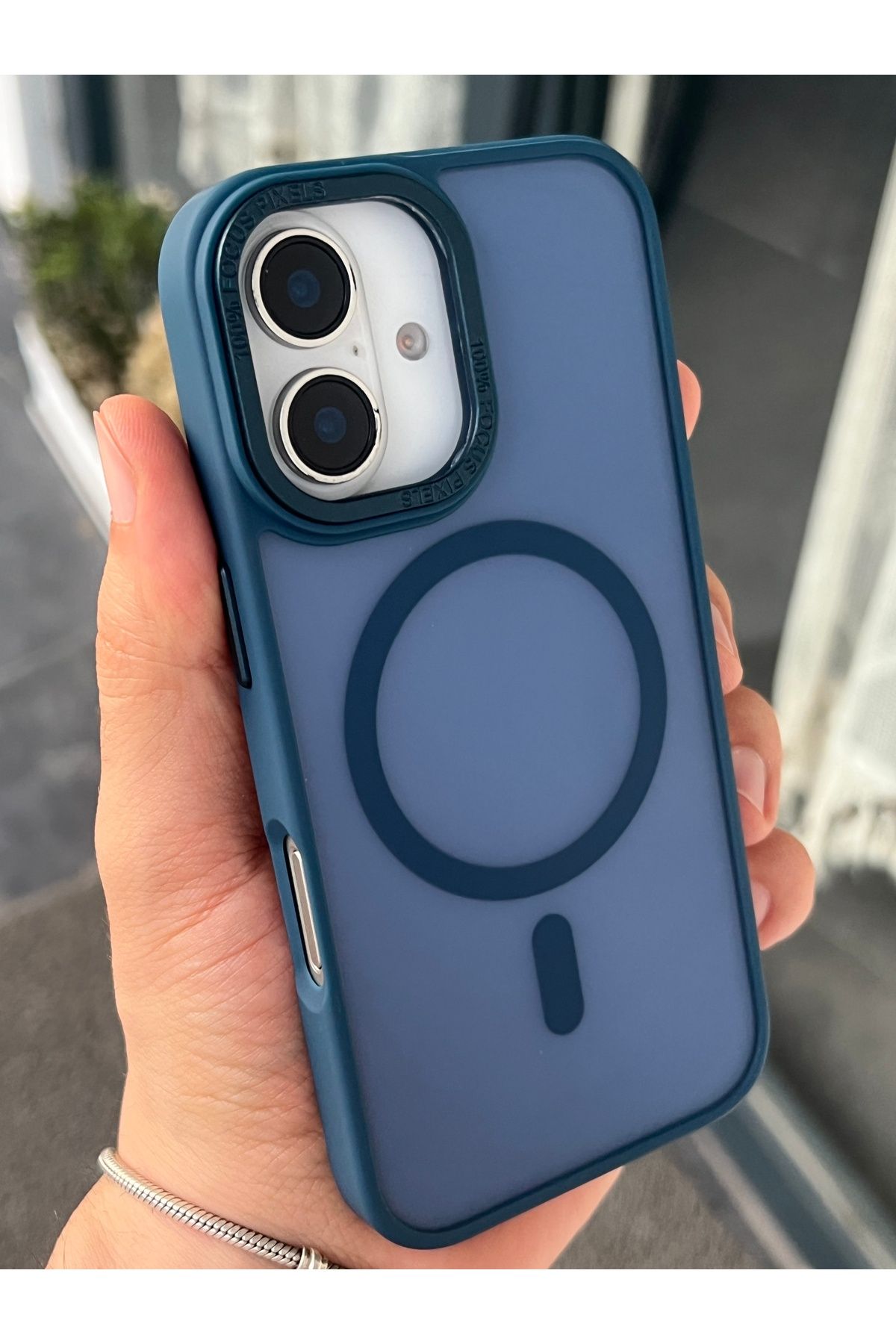 EDELFU iPhone 16 için Manyetik Magsafe Korumalı Dayanıklı Silikon ve Mat Kamera Ekran Çıkıntılı Kılıf