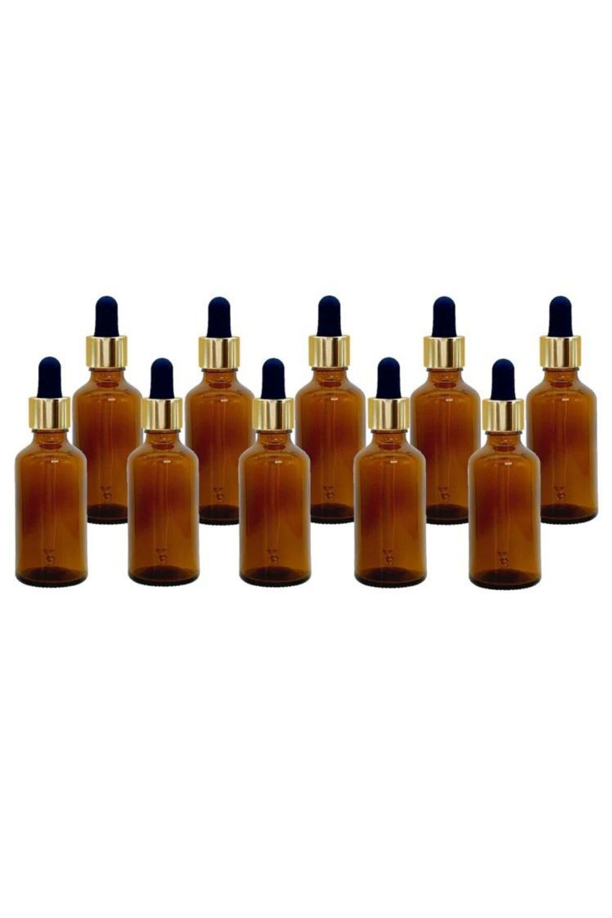 Durucam 100 Ml Amber Droper Cam Damlalıklı Kehribar Boş Şişe(10adet) gold yüzüklü