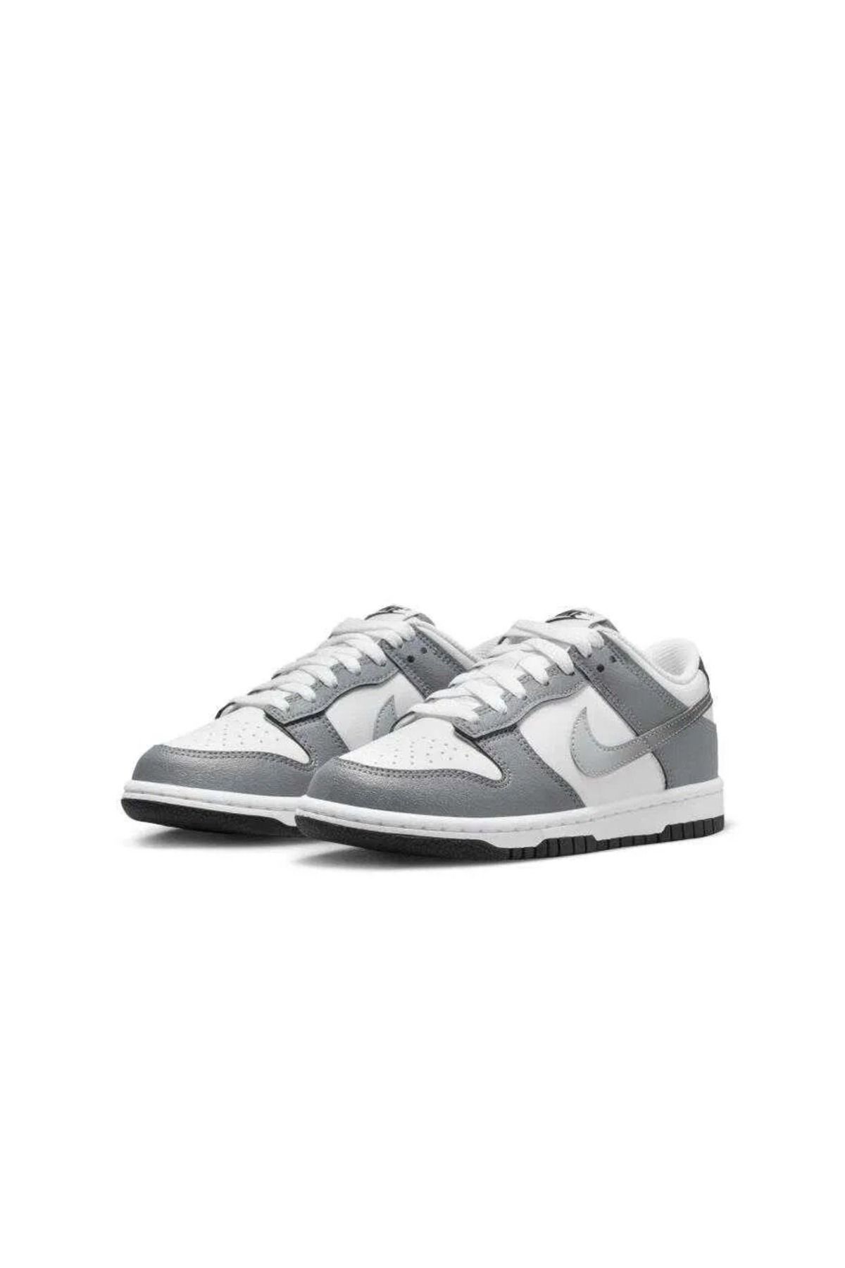 Nike Dunk Low Gs gümüş gri deri Sneaker Ayakkabı