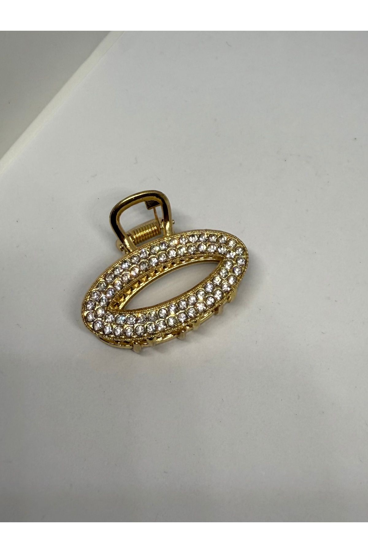 Gulsah's Store Metal taşlı gold oval mandal toka