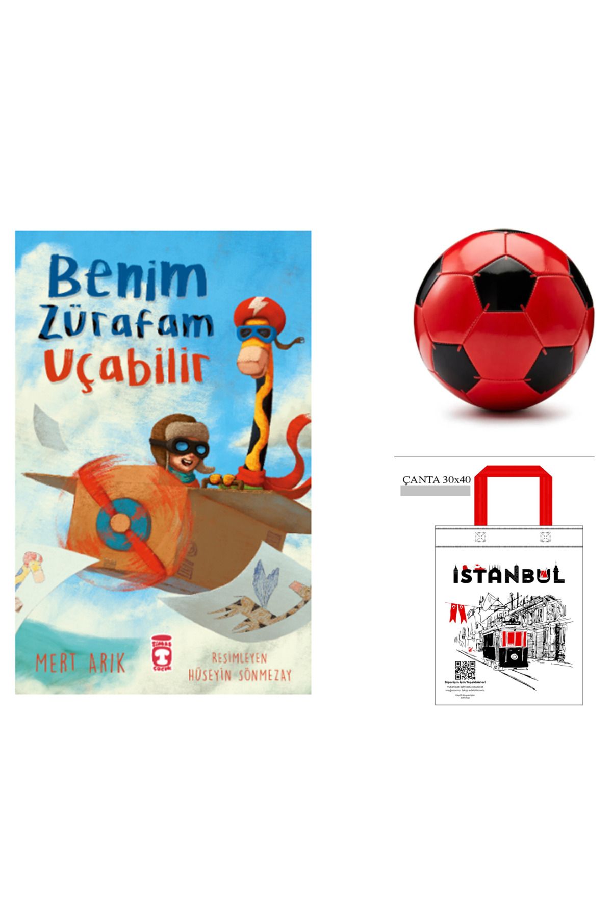 Timaş Çocuk Benim Zürafam Uçabilir futbol topu - bez çanta hediyeli