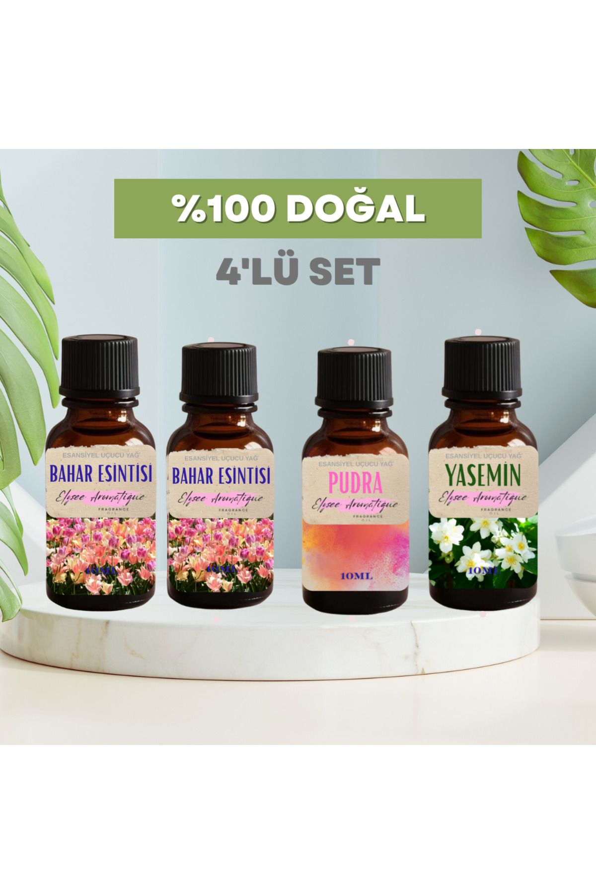 Elysee Aromatique 4'lü Set Esansiyel Uçucu Koku Yağı Difüzör Esansı Buhurdanlık Yağı Aromaterapi Yağı
