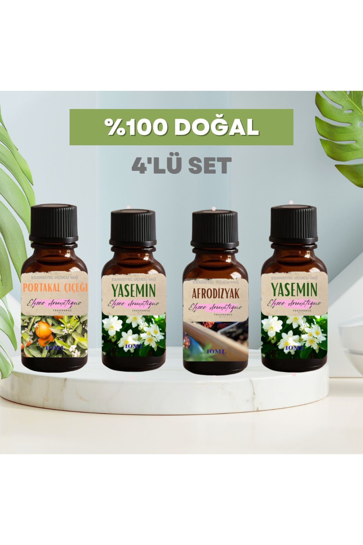Elysee Aromatique 4'lü Set Esansiyel Uçucu Koku Yağı Difüzör Esansı Buhurdanlık Yağı Aromaterapi Yağı