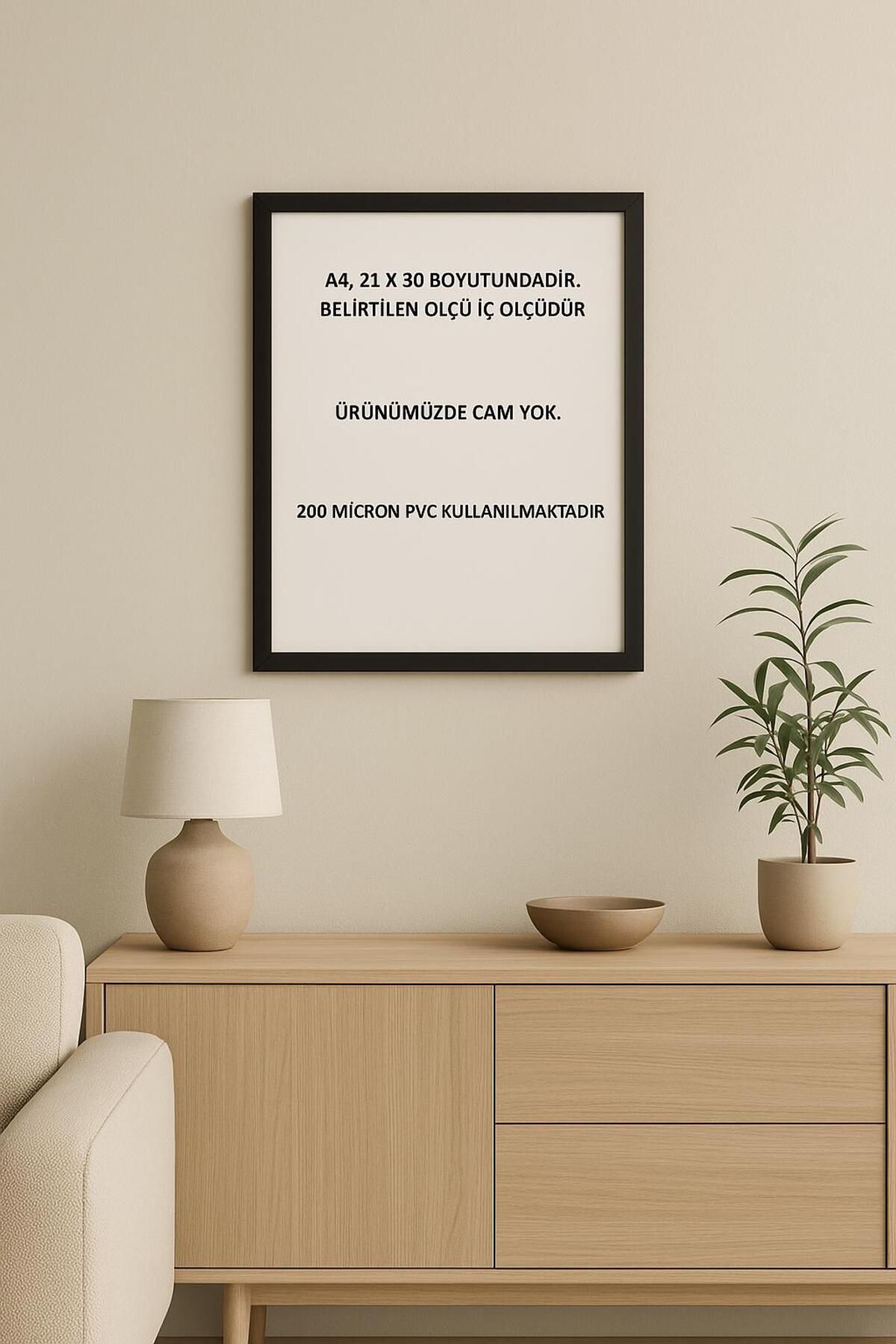 asel sanat A4 Belge Çerçevesi - Diploma - Belge - Serfitika Çerçevesi 21 X 30cm PVC CAMLI