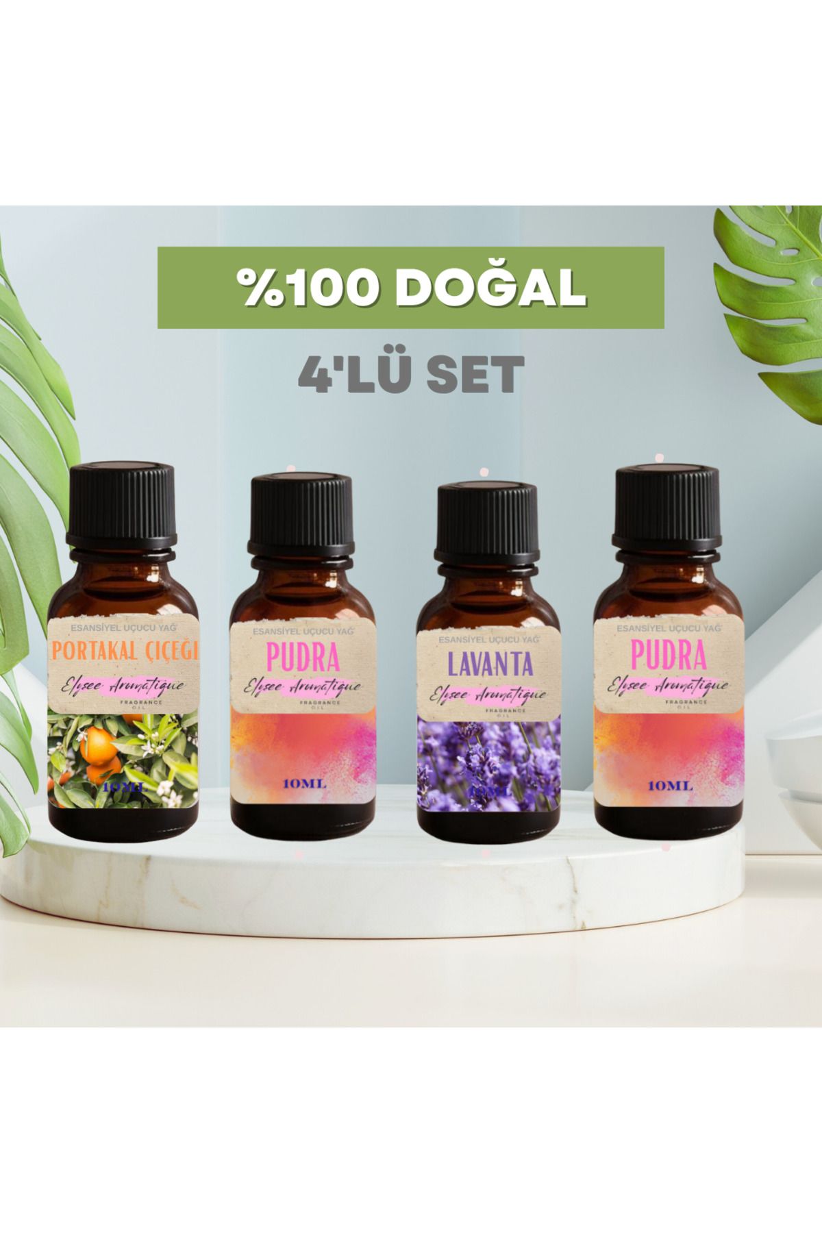 Elysee Aromatique 4'lü Set Esansiyel Uçucu Koku Yağı Difüzör Esansı Buhurdanlık Yağı Aromaterapi Yağı